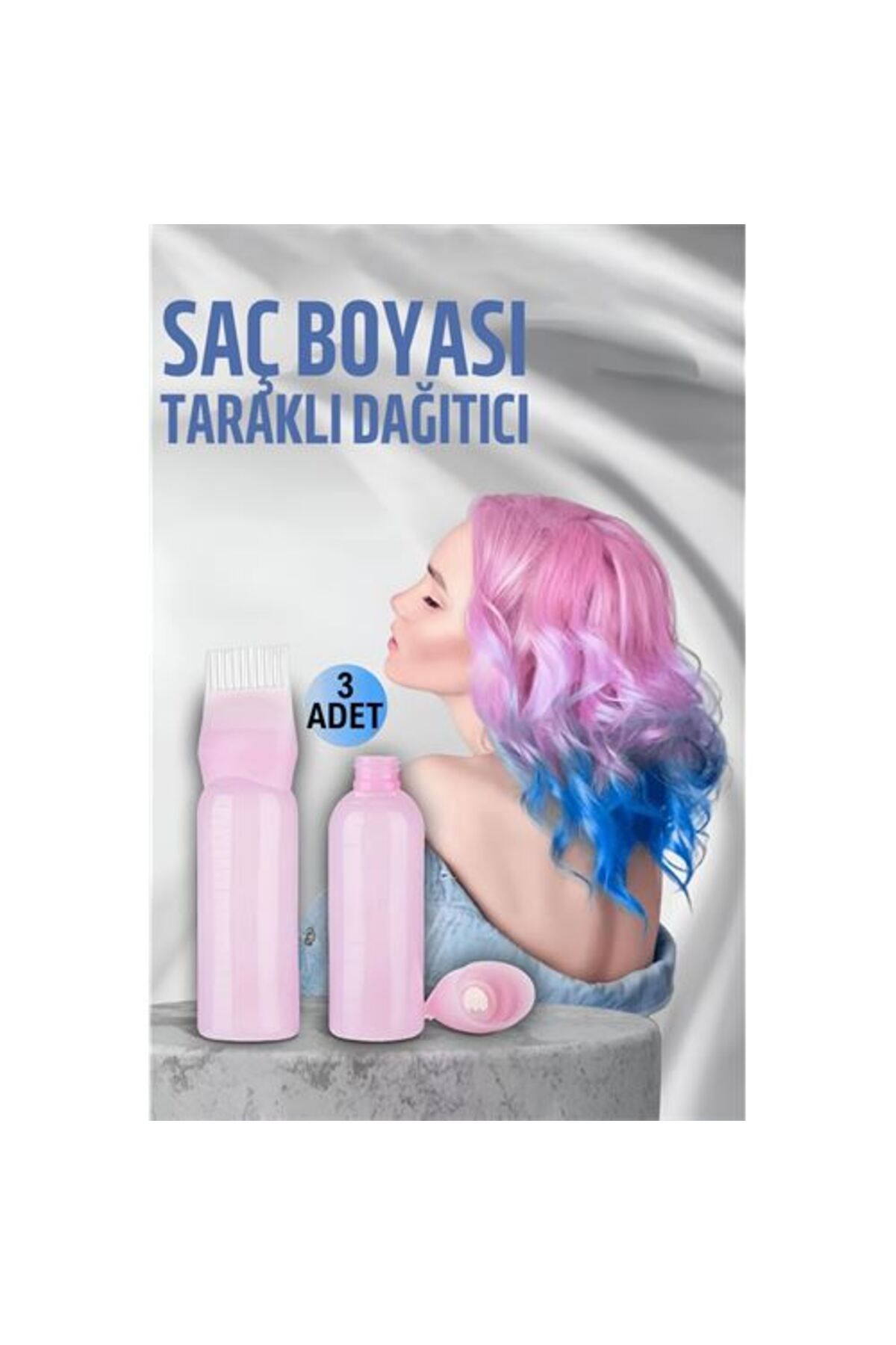 Skygo Saç Boyası Eşit Dağıtım Taraklı Şişe Doldurulabilir Aplikatör 3 ADET