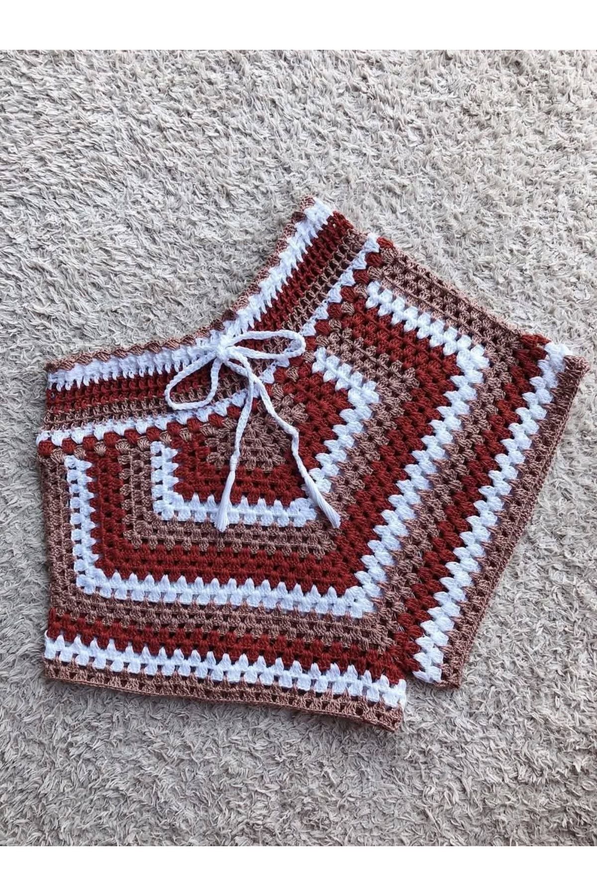 Butik ZA Handmade motif detaylı şort