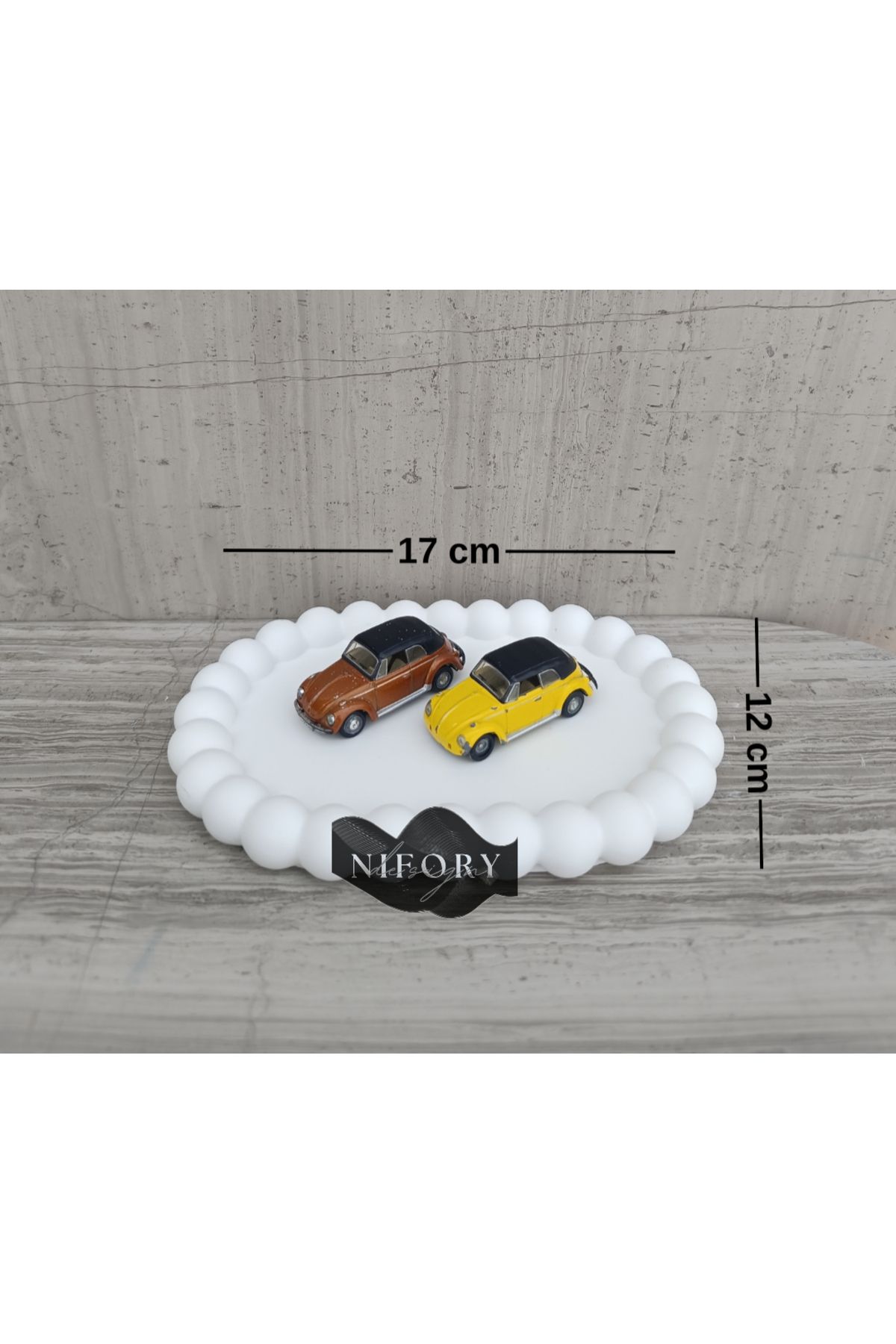 Nifory 520-N0259 Dekoratif Beton Sunum Aksesuar Set Beton Biblo Organizer Takımı Çok Amaçlı Dekoratif Set