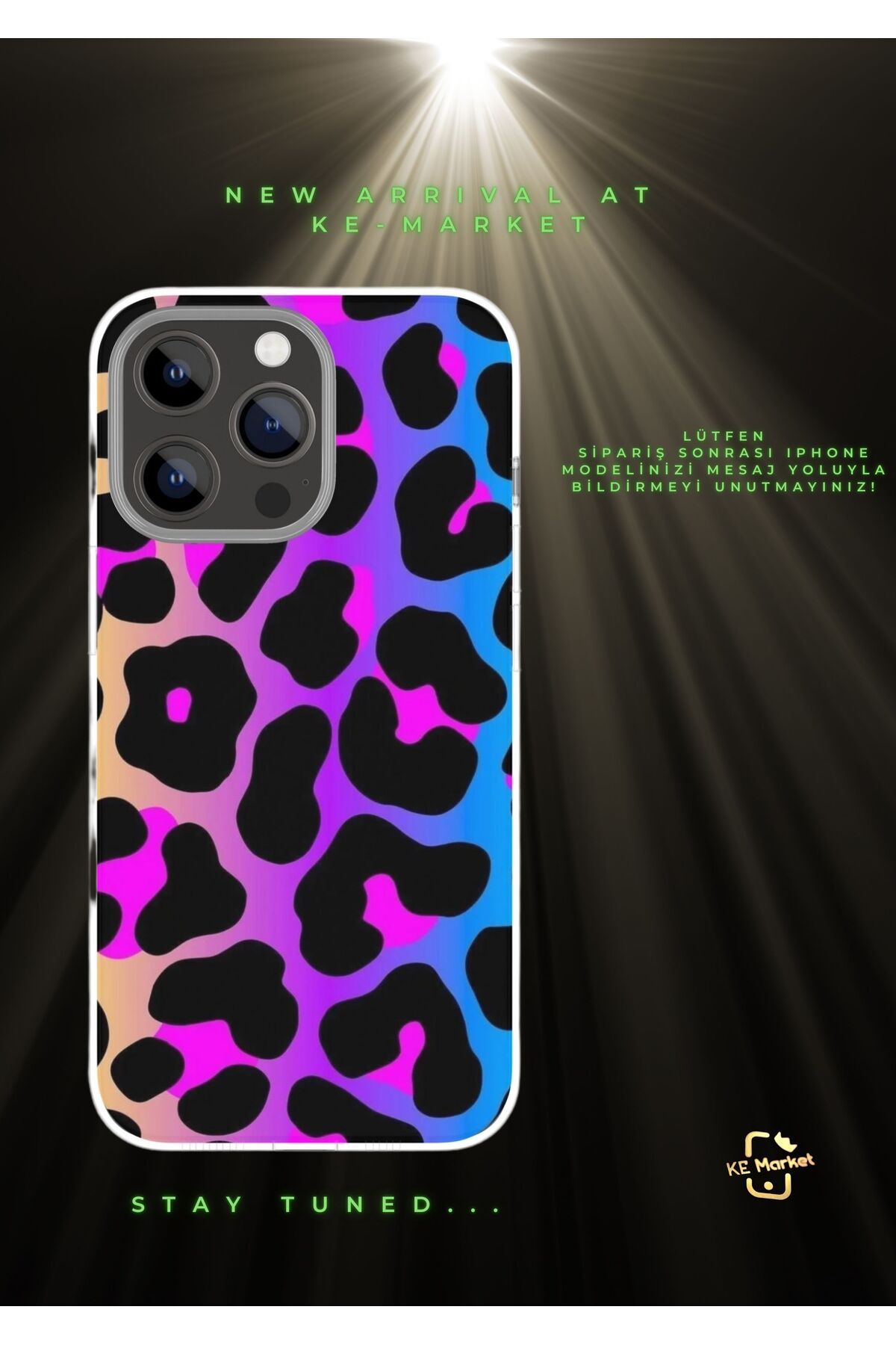 SOFTCASE Leopard Series Neon Iphone Tasarım Kılıf (LÜTFEN MESAJ YOLUYLA TELEFON MODELİNİZİ YAZINIZ)