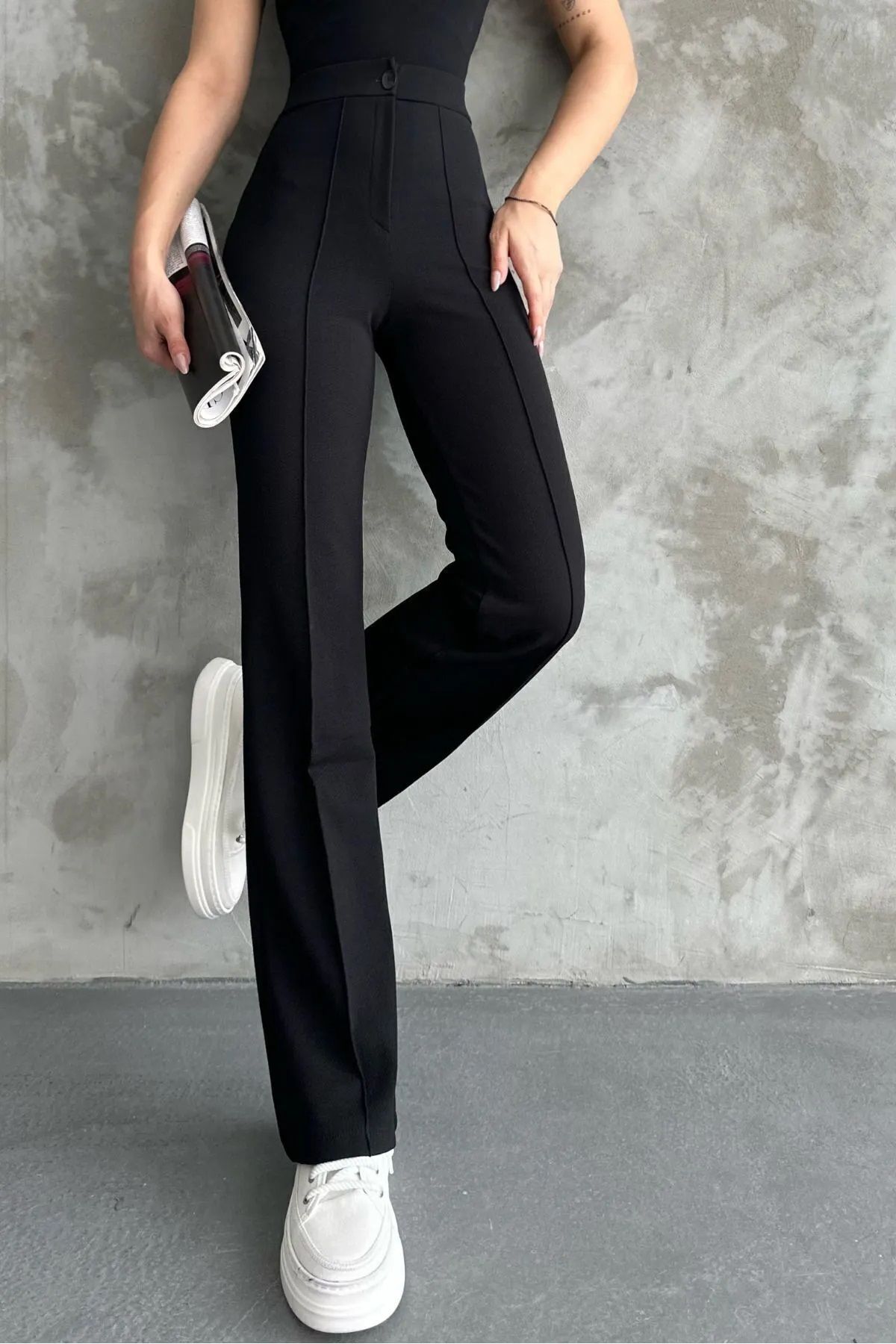 Aşkın fashion ÇİMALI PALAZZO KREP TOPARLAYICI PANTOLON