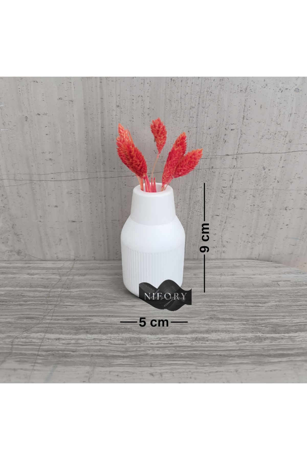Nifory 520-N0275 Dekoratif Beton Sunum Aksesuar Set Beton Biblo Organizer Takımı Çok Amaçlı Dekoratif Set