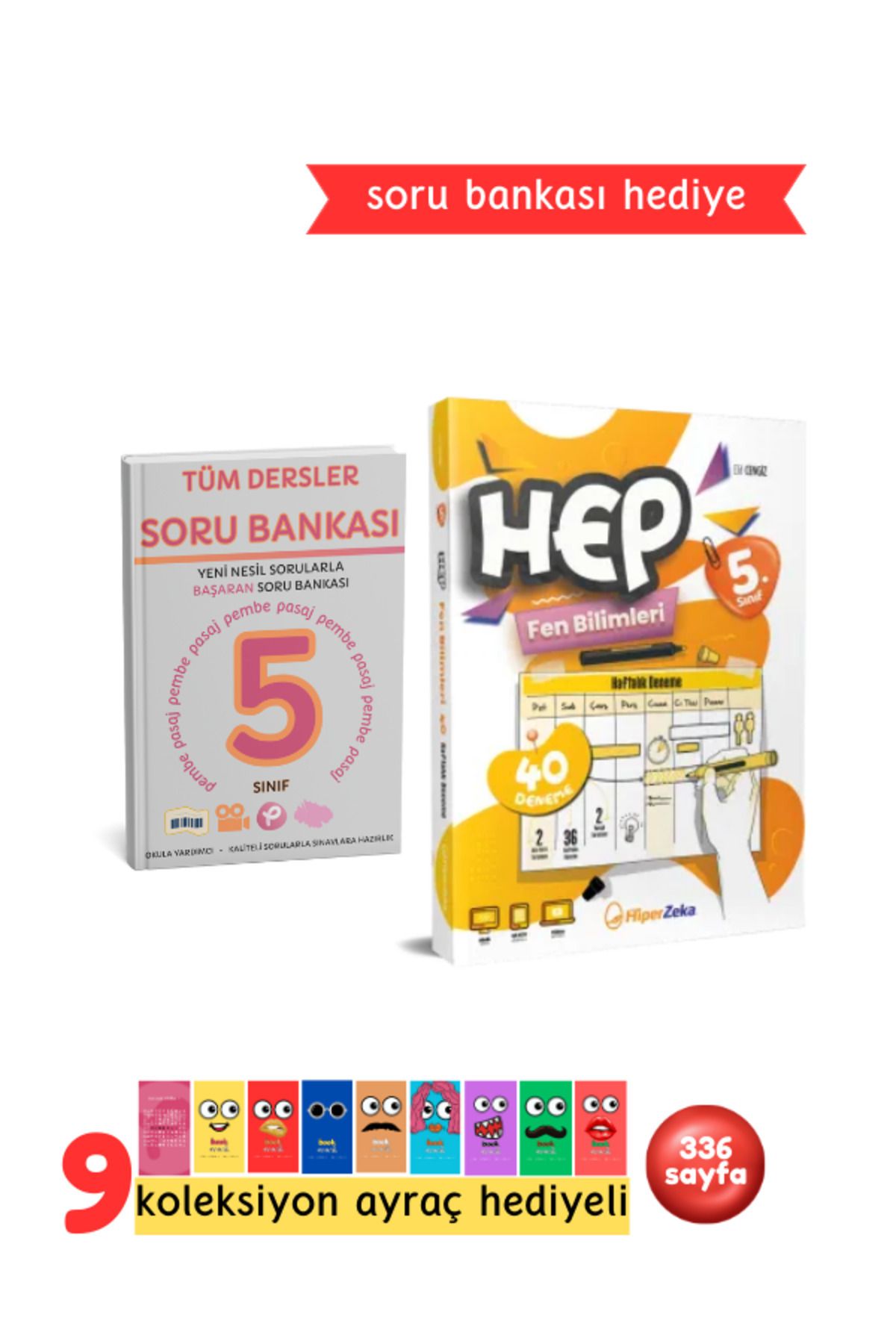 Pembe Yayınevi Hiper Zeka Yayınları 5. Sınıf Haftalık HEP Fen Bilimleri 40 Deneme