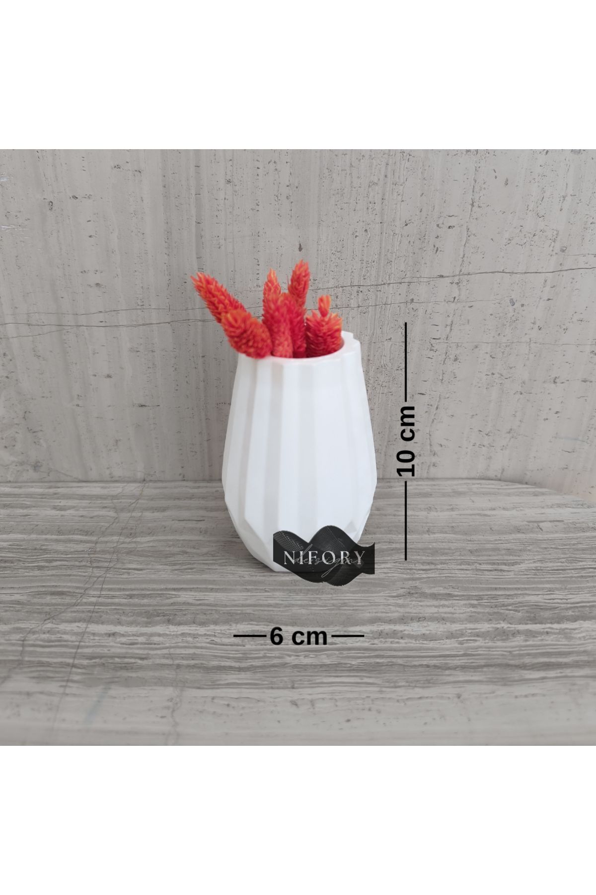 Nifory 520-N0274 Dekoratif Beton Sunum Aksesuar Set Beton Biblo Organizer Takımı Çok Amaçlı Dekoratif Set