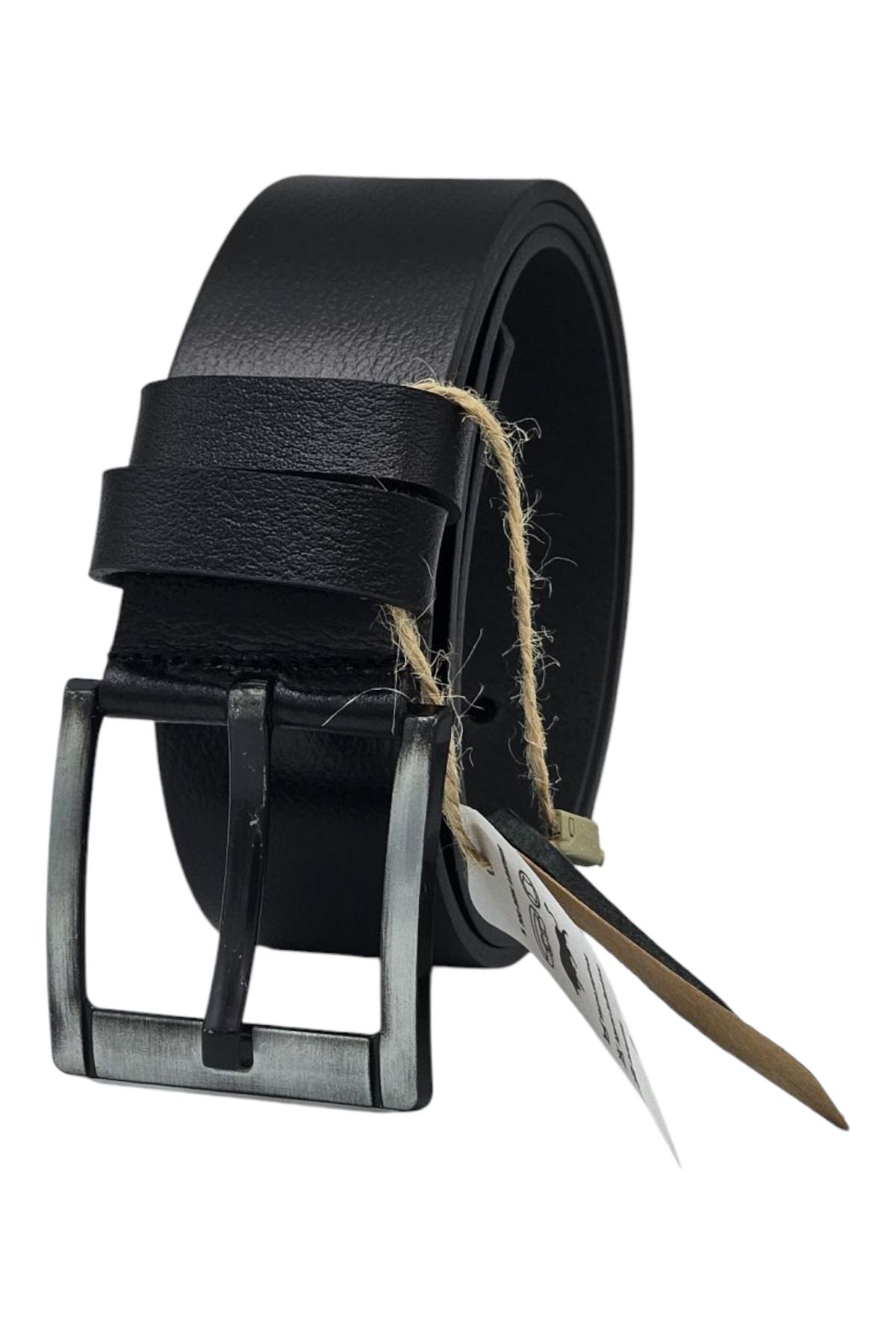 RyS Leather Atelier %100 Hakiki Deri Erkek Spor Kot Kemeri 4.5 Cm Manda Derisi Siyah Hediye Kutulu Kemer Çeyizlik Kemer