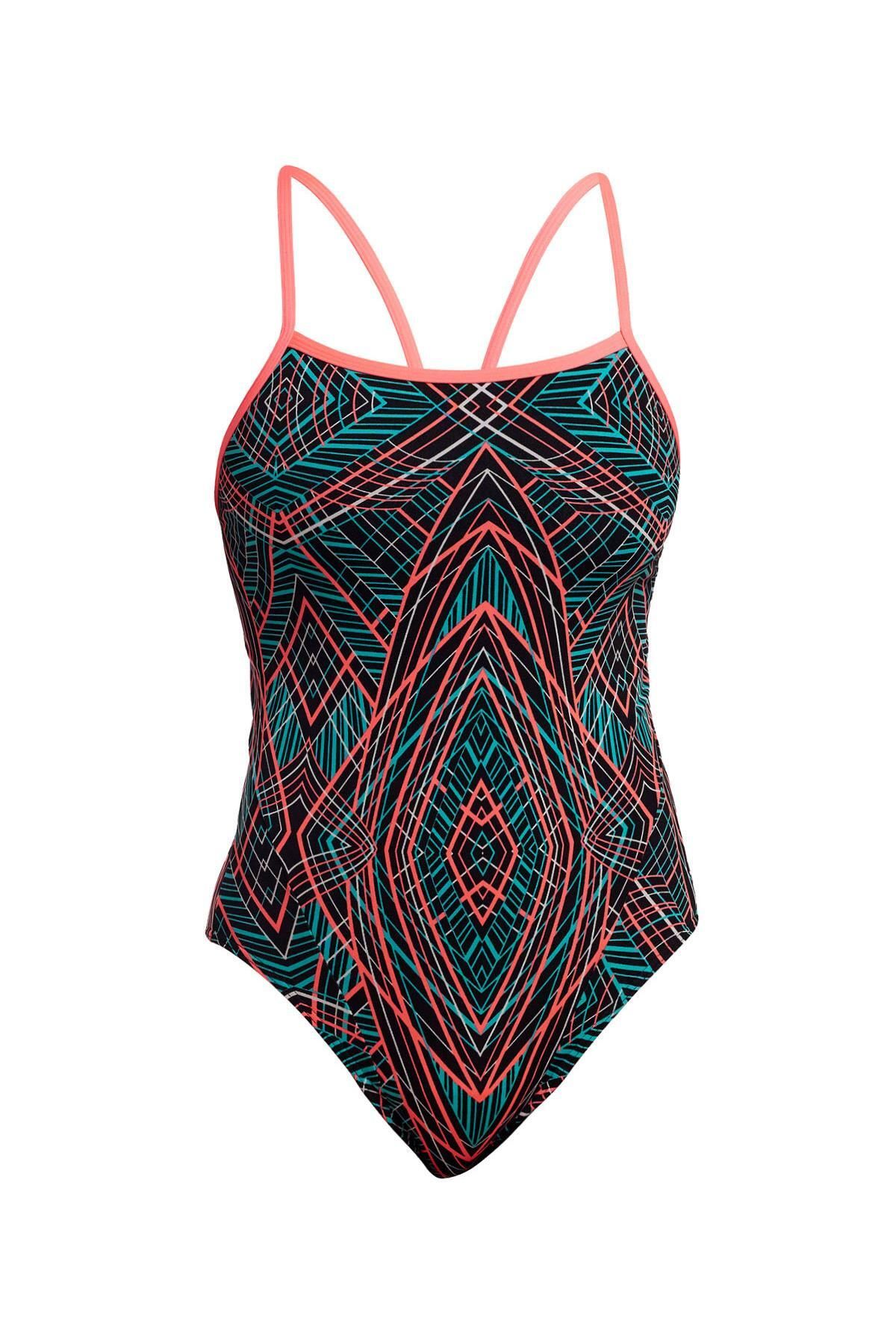 FUNKİTA Funkita Secure Spiro Mint Kadın Özel Gün Korumalı Yüzücü Mayosu – İnce Askılı, Emici Pedli