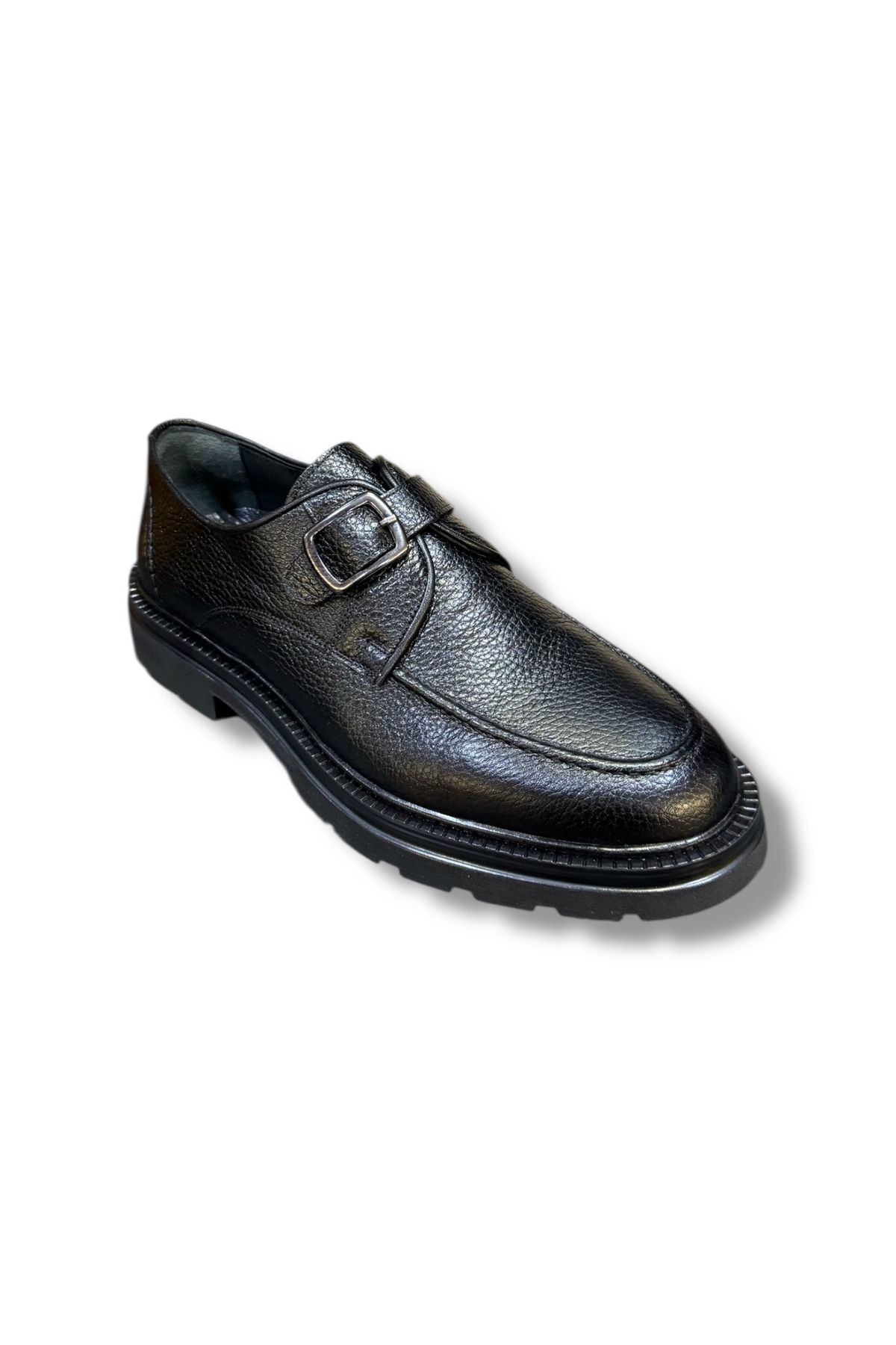 İdeal Fermend 501 Erkek Hakiki Deri Kemerli Yüksek Poli Taban Çok Rahat Modern Klasik Loafer Ayakkabı