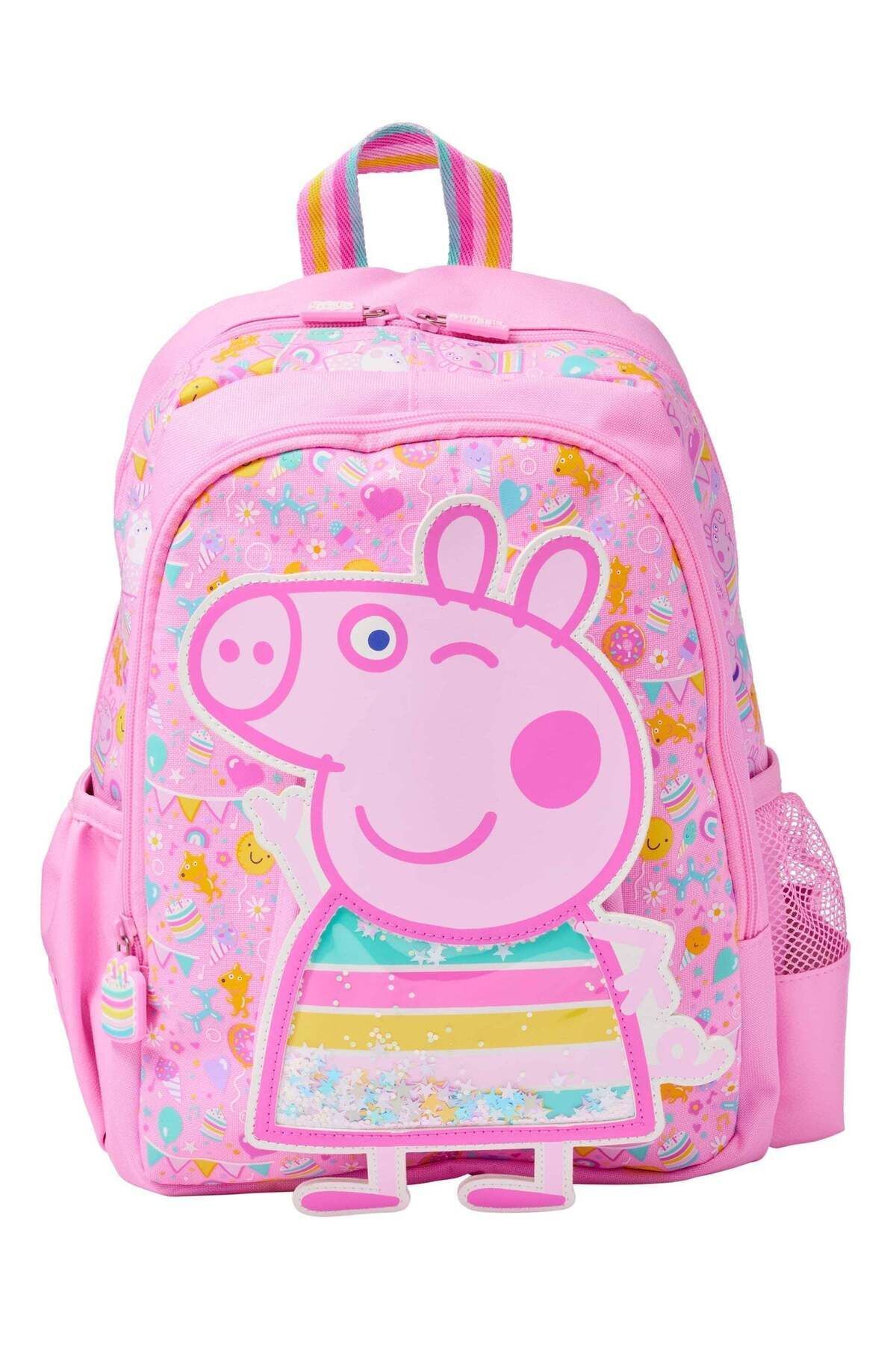 SMIGGLE Kız Çocuk Lisanslı Peppa Pig Aplikeli Pembe Okul Çantası