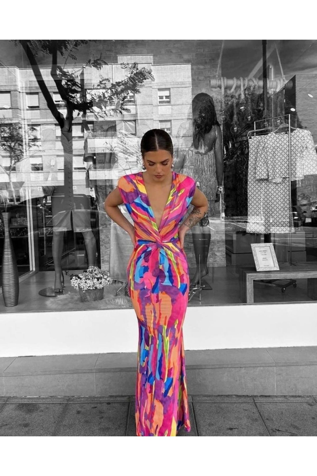 Butik RENKLİ ELBİSE