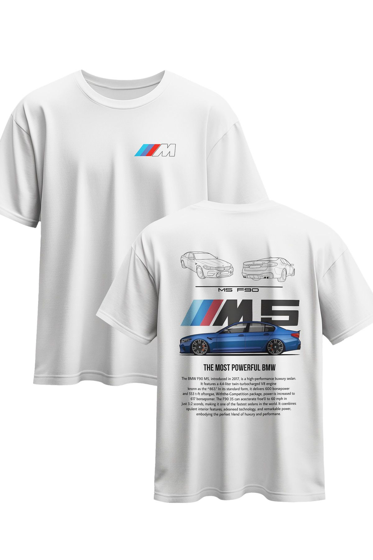 kidzzy BMW MS F90 baskılı %100 pamuklu penye t-shirt