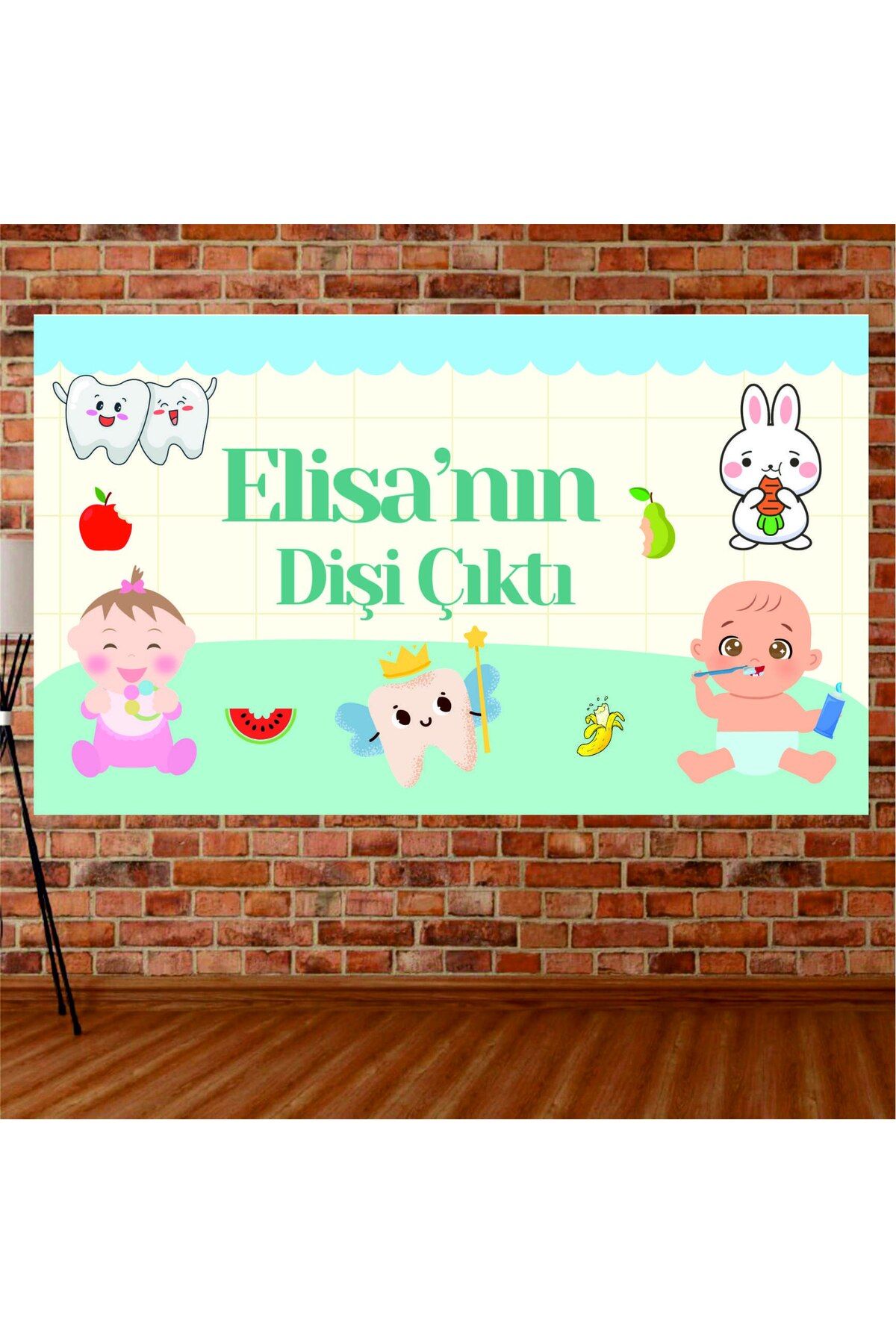 Home Kişiye Özel Dişim Çıktı Diş Buğdayı Afiş Duvar Pankart 100x60 cm