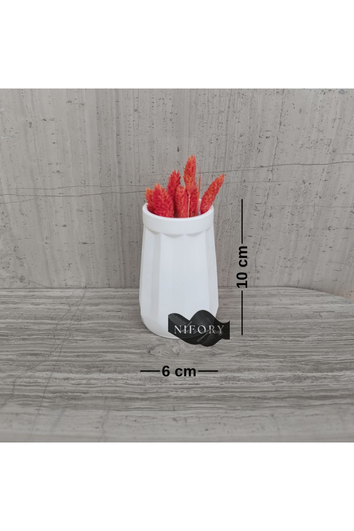 Nifory 520-N0273 Dekoratif Beton Sunum Aksesuar Set Beton Biblo Organizer Takımı Çok Amaçlı Dekoratif Set