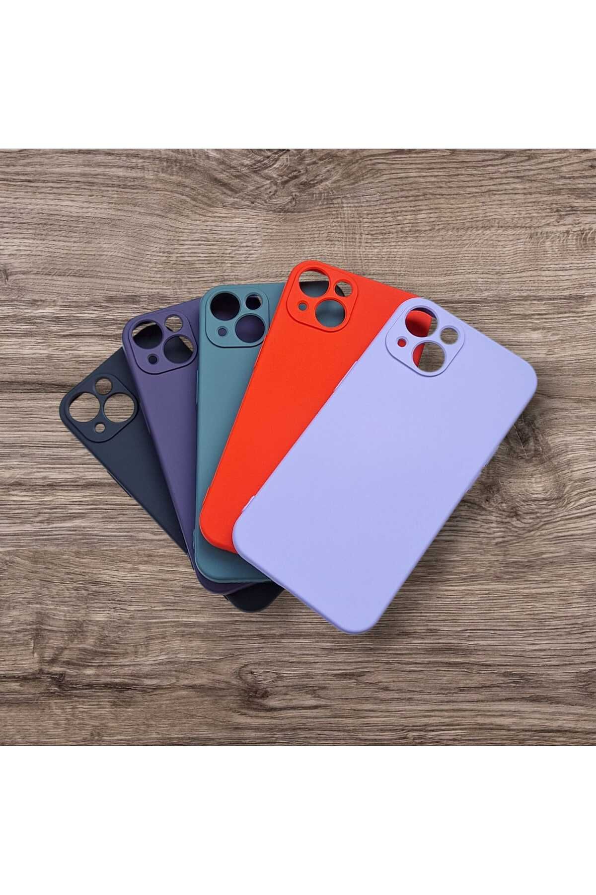 Goktugaksesuar Apple Iphone 14 Pro Kadife Destekli Renkli Lüks Silikon Kılıf
