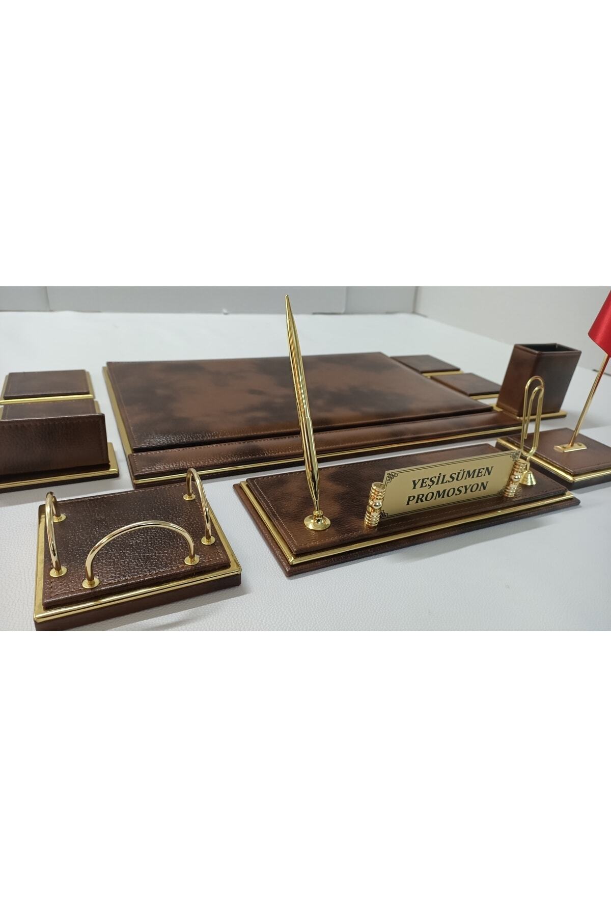 Yeşilsümen Bulut Kahve Ve Gold Kişiye Özel Isimlikli Sümen Ve Makam Takımı