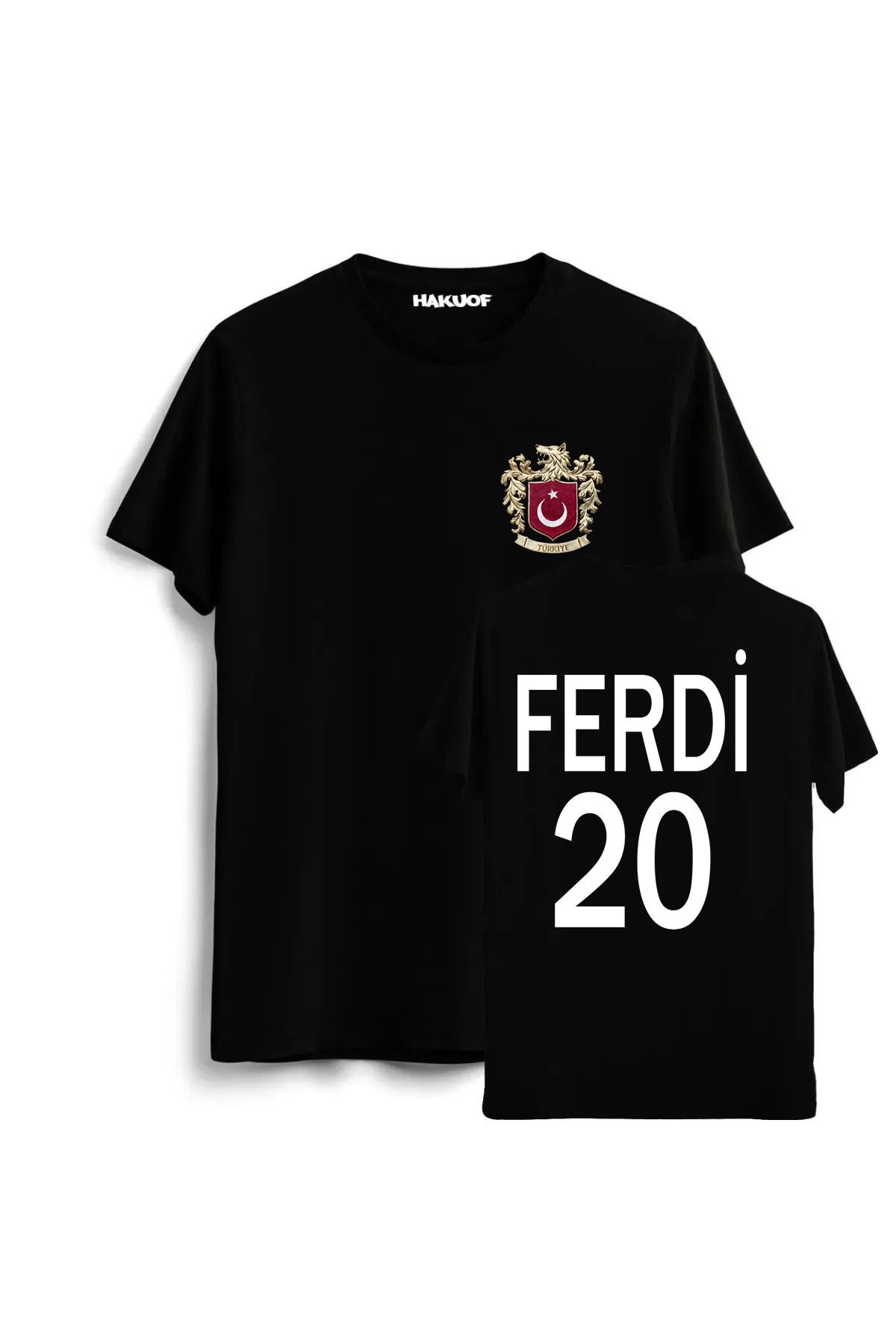 Pisa Art Türkiye Milli Takım Ferdi Kadıoğlu Bozkurt Altın Logo Özel Tasarımlı Unisex Oversize Tshirt