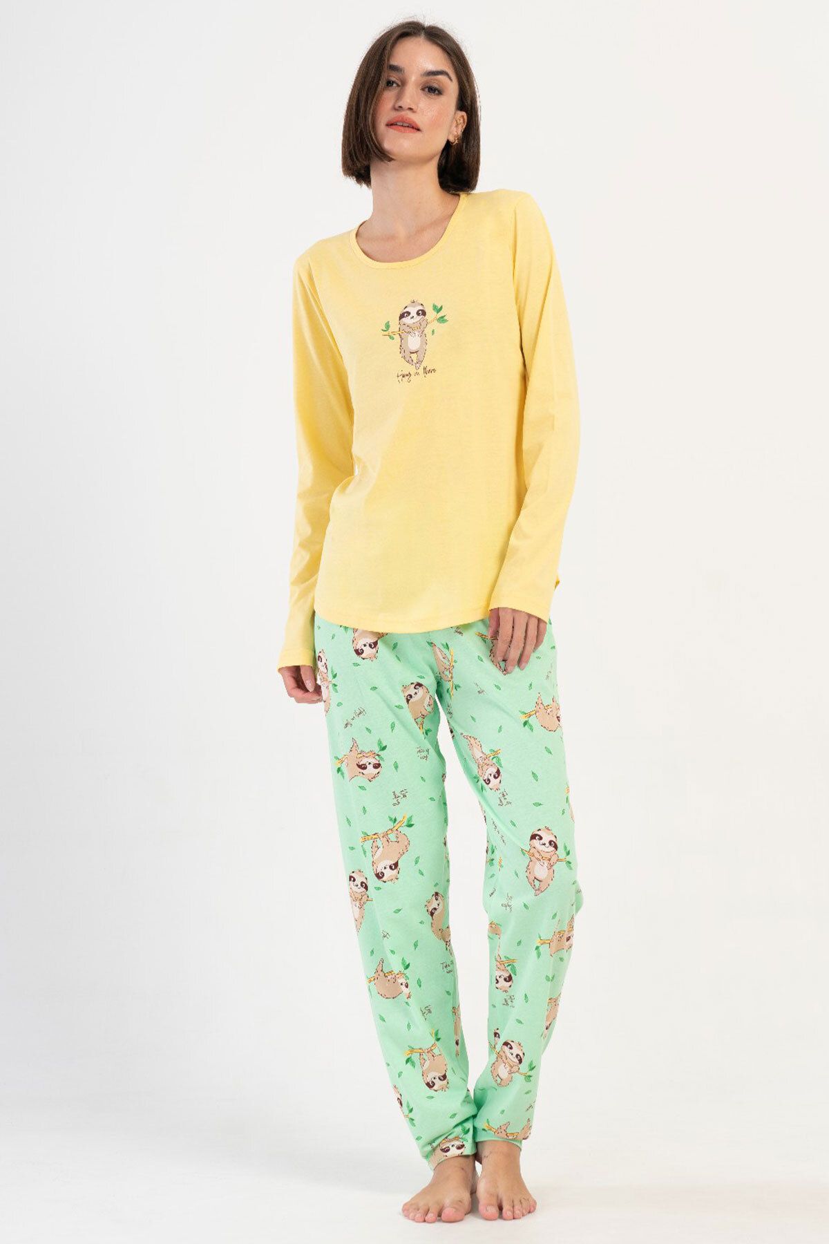 VİENETTA Pamuklu Kadın Uzun Kol Pijama Takım , 405231