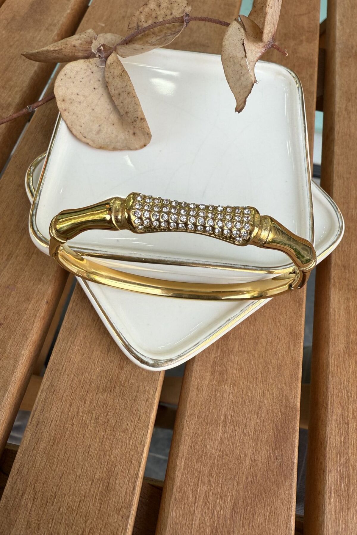 My Joyas Design Çelik Taşlı Kemik Bilezik