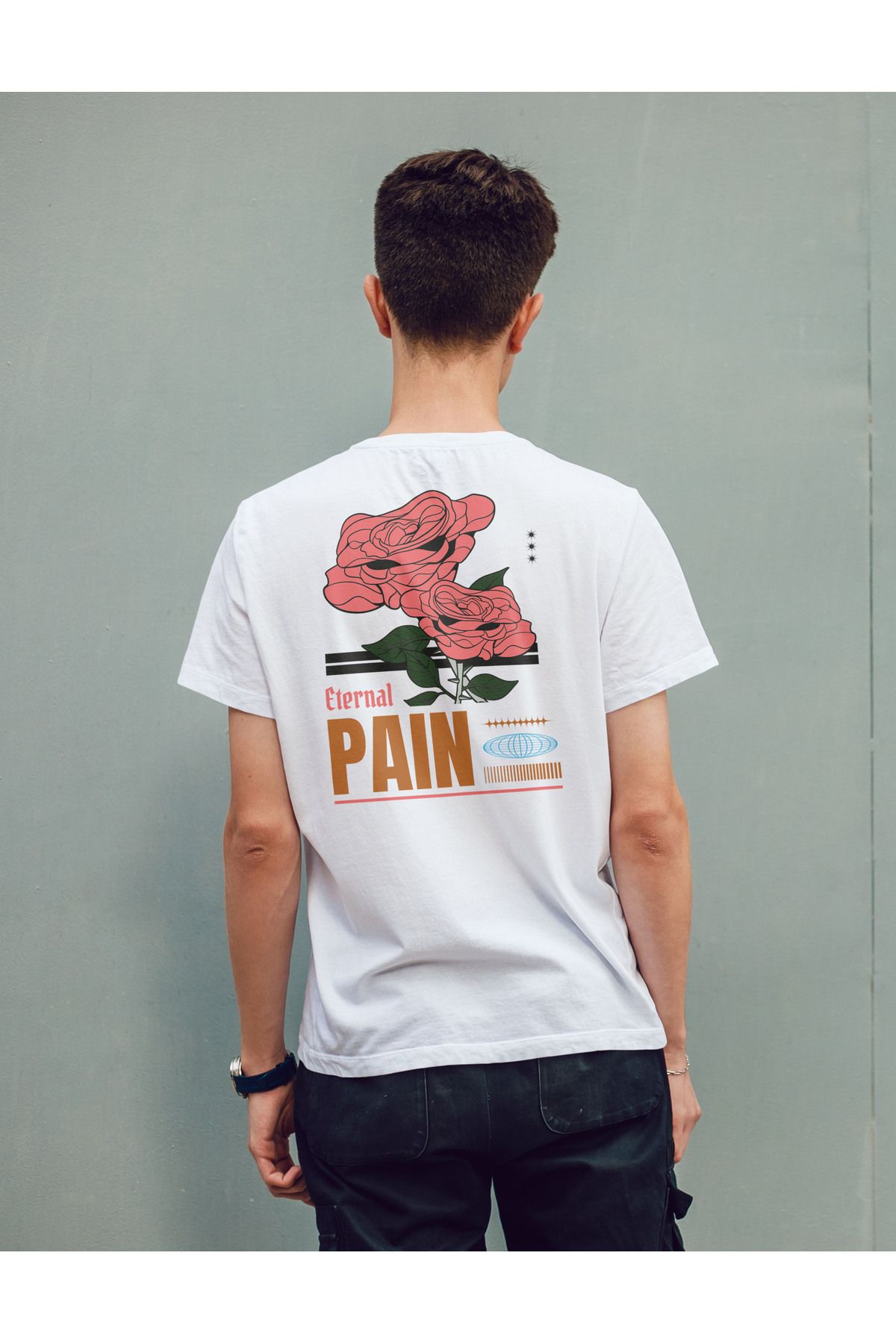 chiyos Eternal Pain Baskılı Loose Fit Tişört