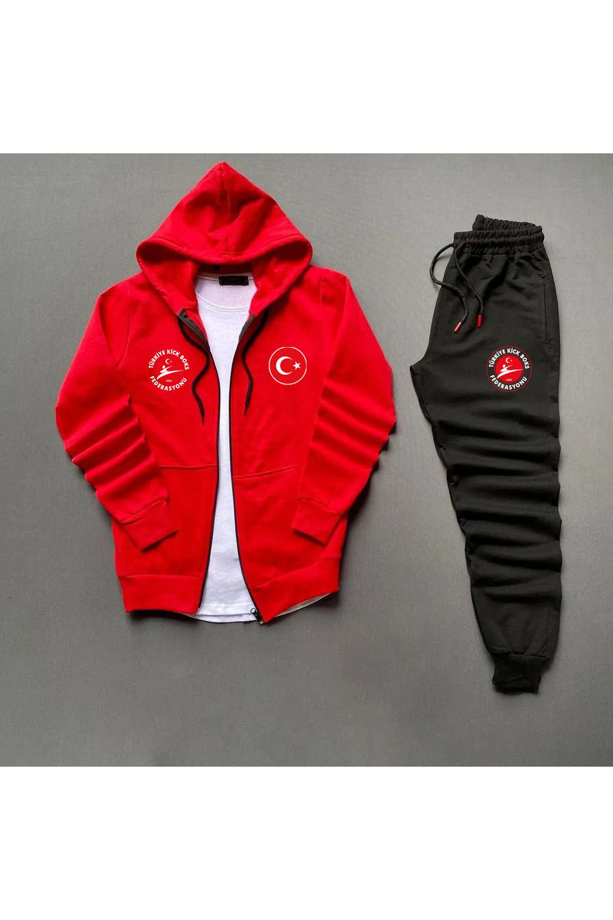 Pisa Art Kickboks Milli Takım Eşefmon alt+ Fermuarlı Swaetshirt 2li Kombin Unisex Yüksel Kalite