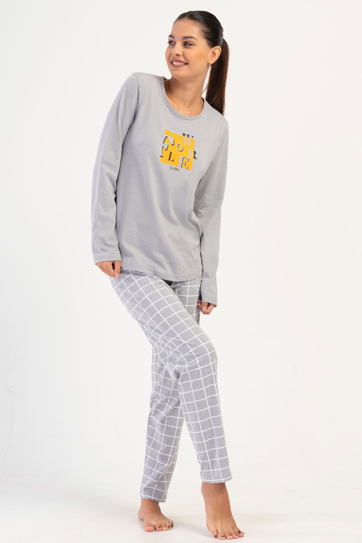 VİENETTA Pamuklu Kadın Uzun Kol Pijama Takım , 403253