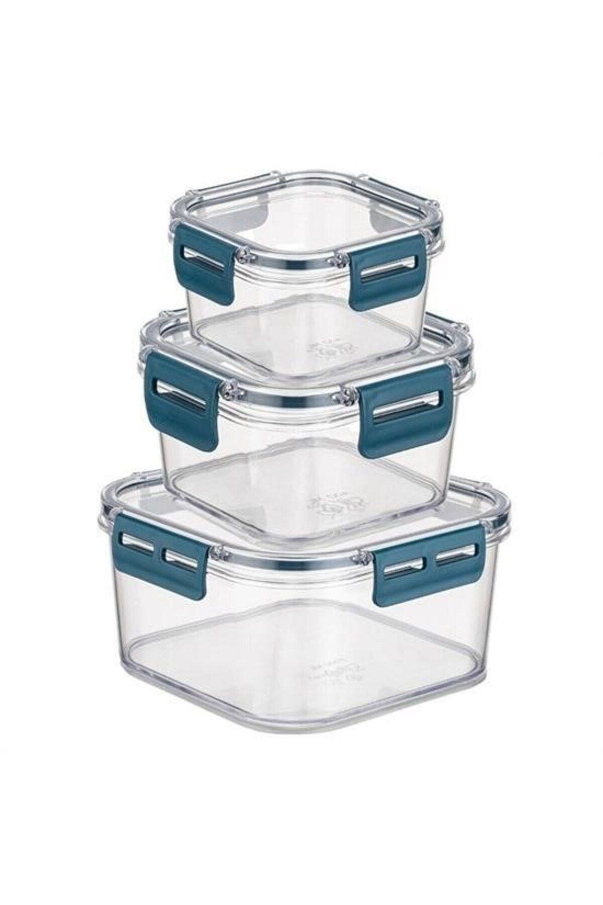 KfksStore 3 lü Pratik Silikon Contalı Sızdırmaz Kapaklı Sağlam İstiflenebilir Saklama Kapları