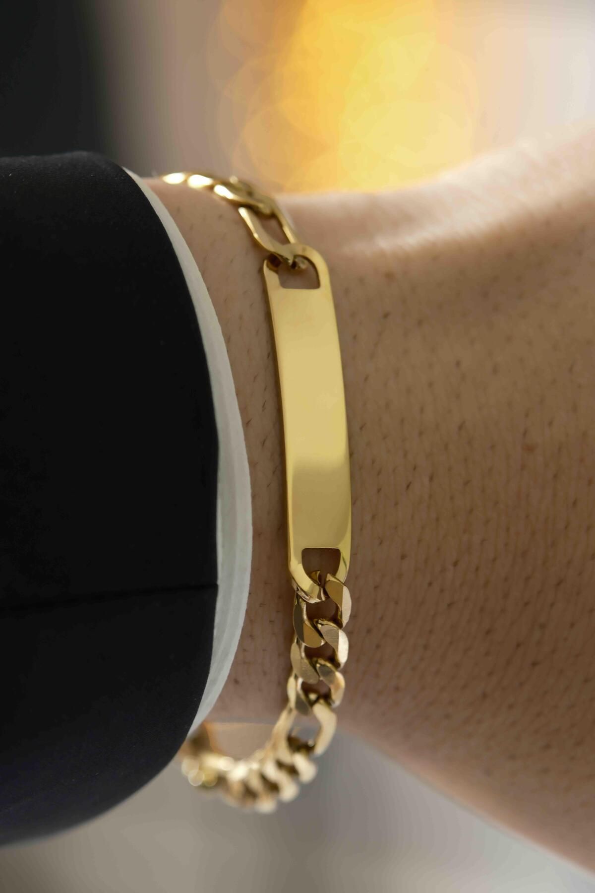 WATCHOFROYAL Classic Name Chain Gold Çelik Bileklik