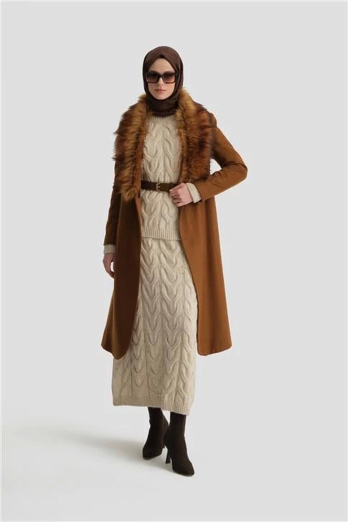 aradimtaradim Armine Kürklü Kaşe Kap 24KH7530 Taba