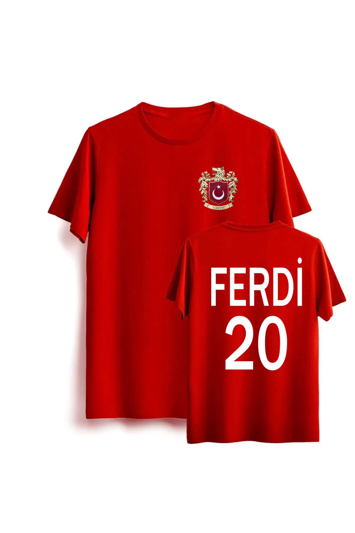 Pisa Art Türkiye Milli Takım Ferdi Kadıoğlu Bozkurt Altın Logo Özel Tasarımlı Unisex Oversize Tshirt