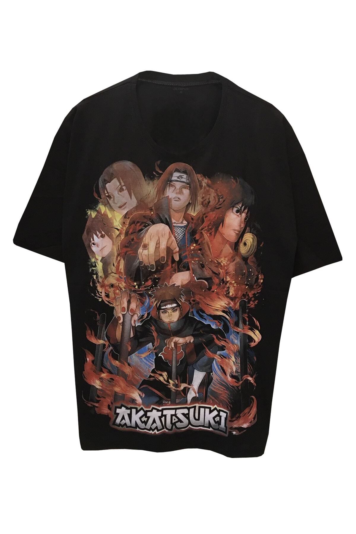 Pisa Art Unisex Oversize Anime Naruto Akatsuki Tobi Sasuke Itachi Pain Tişört