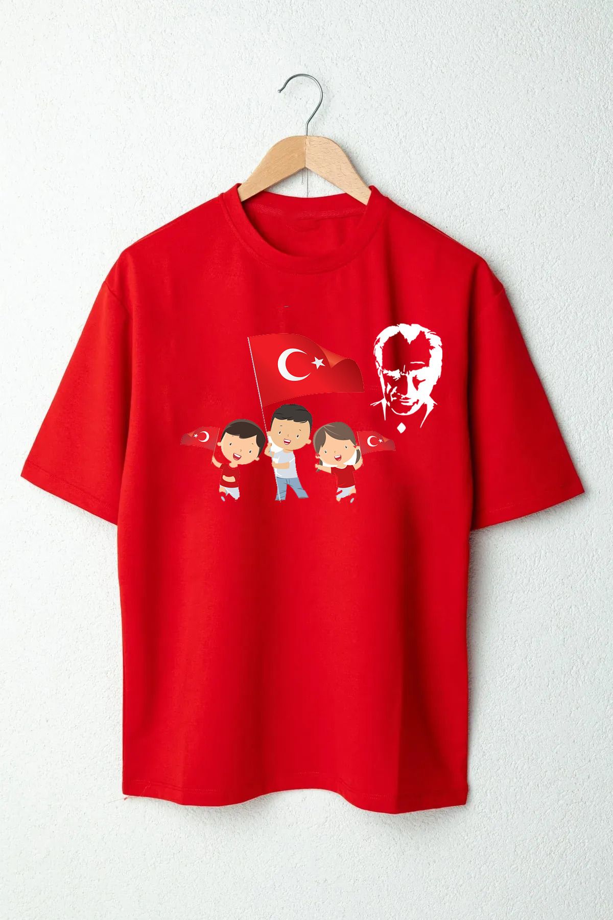 Pisa Art 23 Nisan Ulusal Egemenlik ve Çocuk Bayramı Temalı Çocuk ve Yetişkin T-shirt