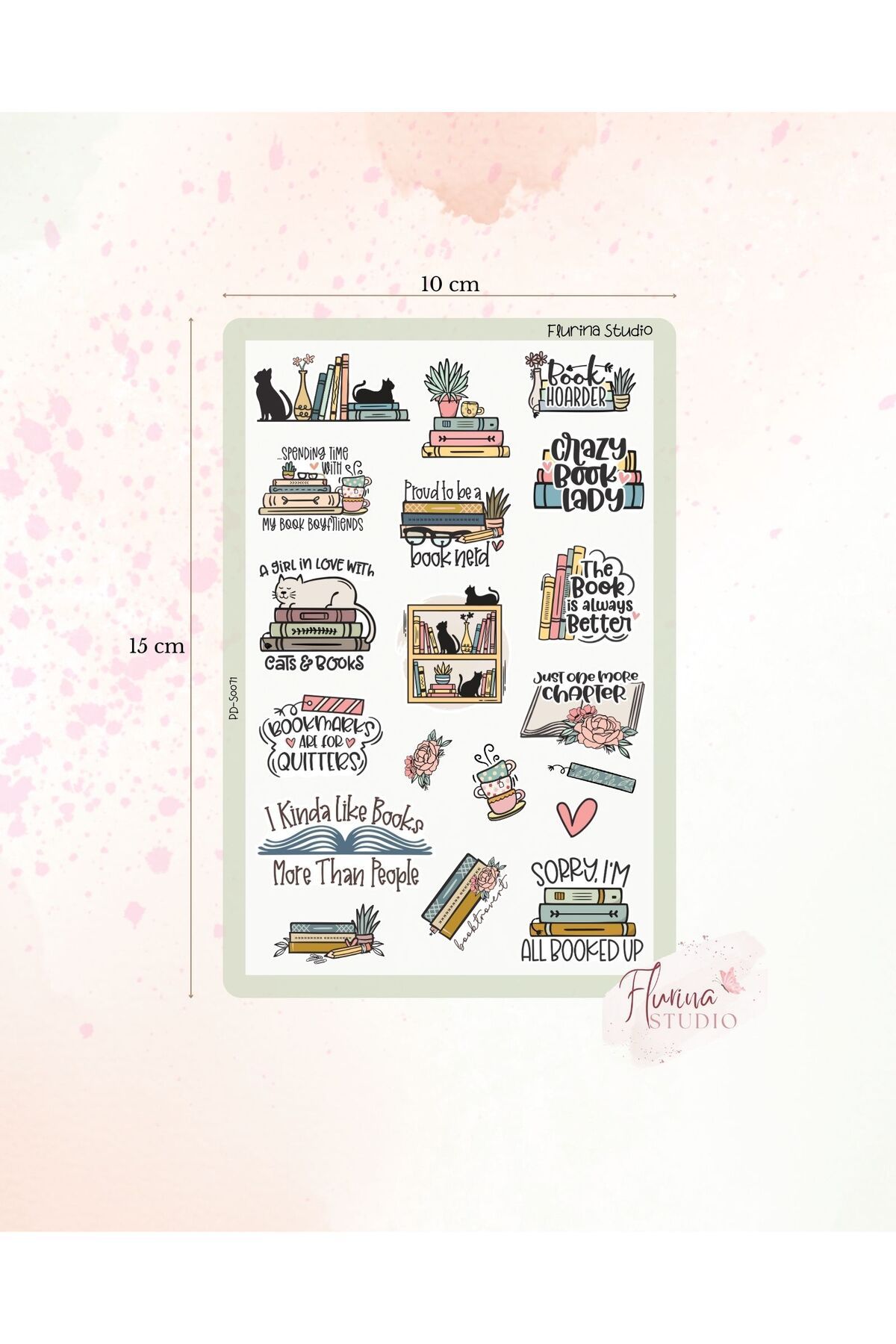 Flurina Studio Book Lover Şeffaf Sticker Sayfası