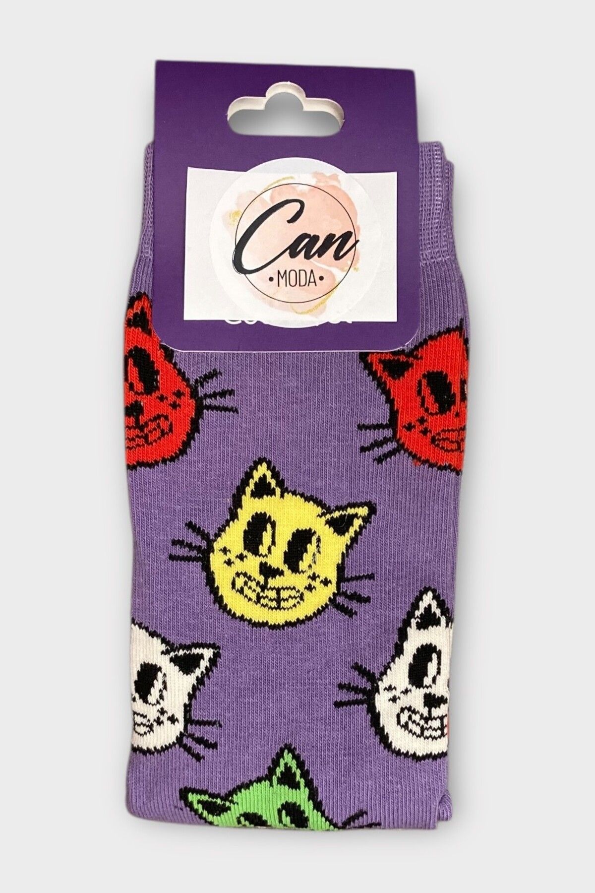 CANMODA Renkli Kedicikler - Yumuşak Dokulu Çorap