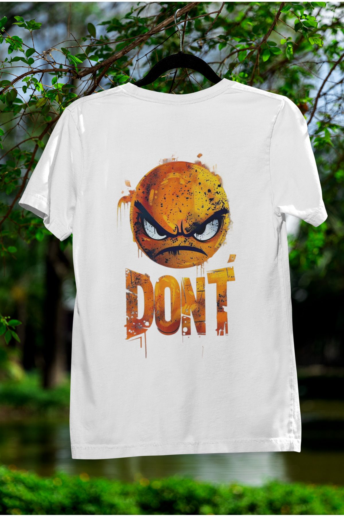 MAGORS DONT SIRT BASKILI BİSİKLET YAKA PAMUKLU OVERSIZE KALIP KISA KOLLU TSHIRT