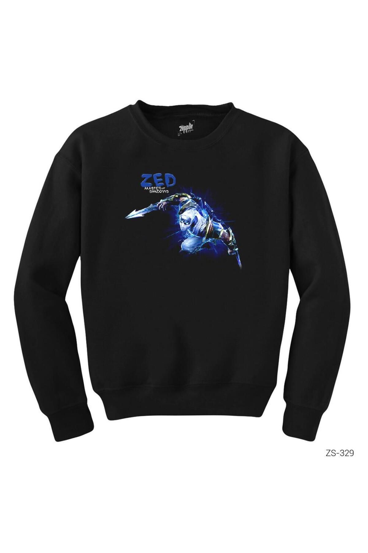 Pisa Art LoL Zed Blue Siyah Sweatshirt