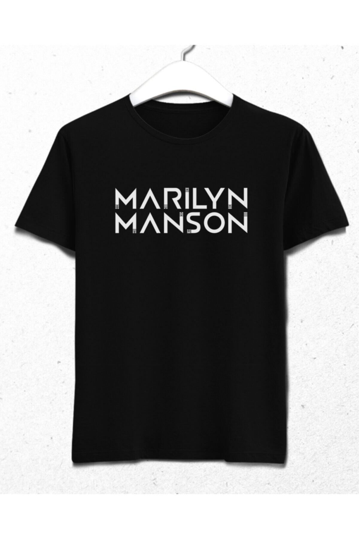 Pisa Art Marily Manson Erkek Siyah Tişört