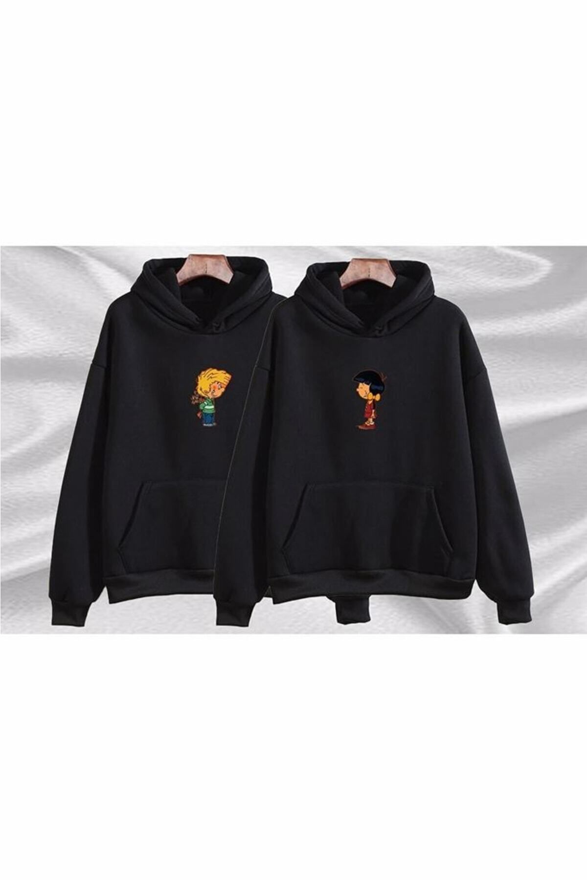 Pisa Art Baskılı Sevgili Kombini Sweatshirt 2 Adet Çift Unisex