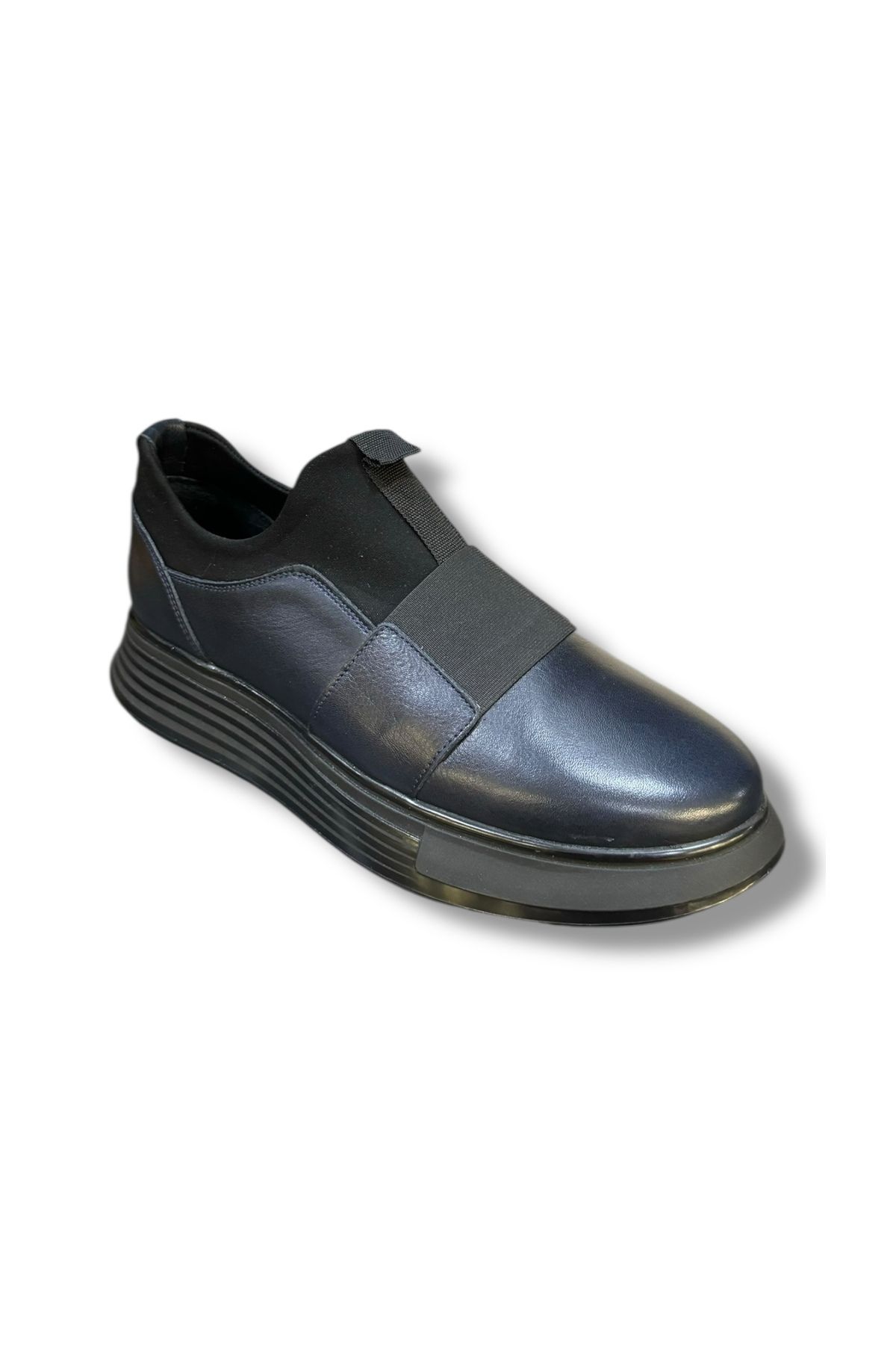 İdeal Voyager 6961 Erkek Yüksek Taban Lastik Detaylı Hakiki Deri Casual Modern Loafer Ayakkabı