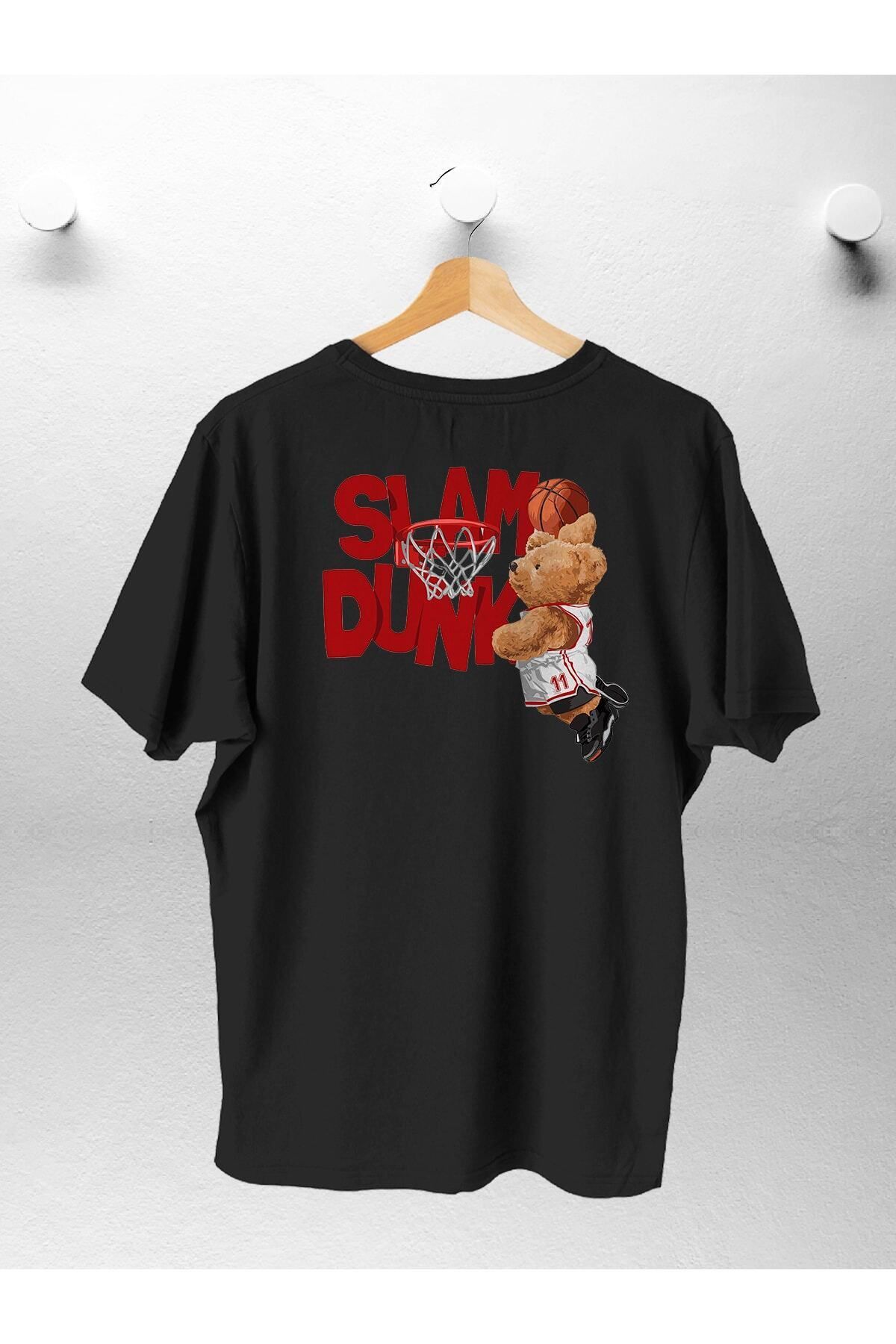 Pisa Art Kadın Trend Basket Bear Baskılı Oversıze Tshirt