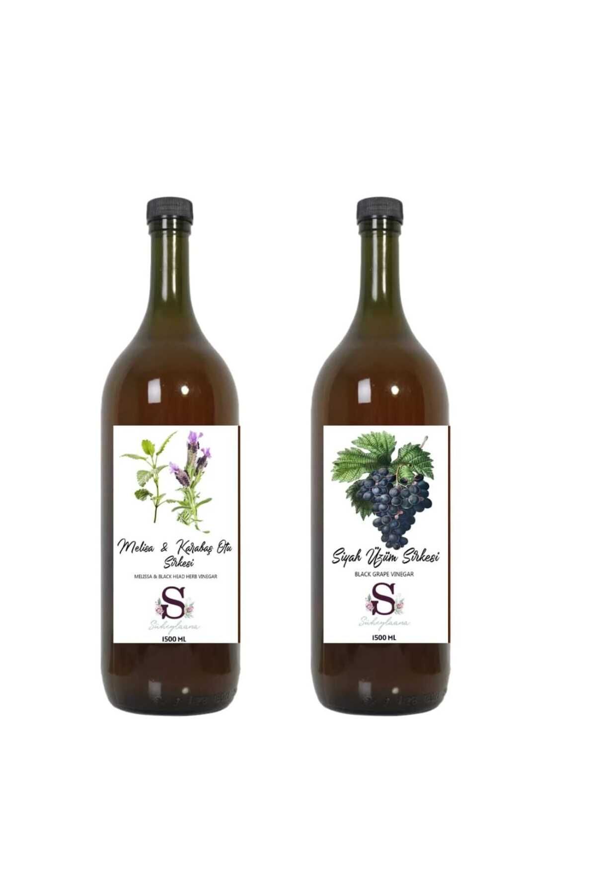 Süheylaana Doğal Melisa & Karabaş Otu Sirkesi 1500 Ml - Siyah Üzüm Sirkesi 1500 Ml
