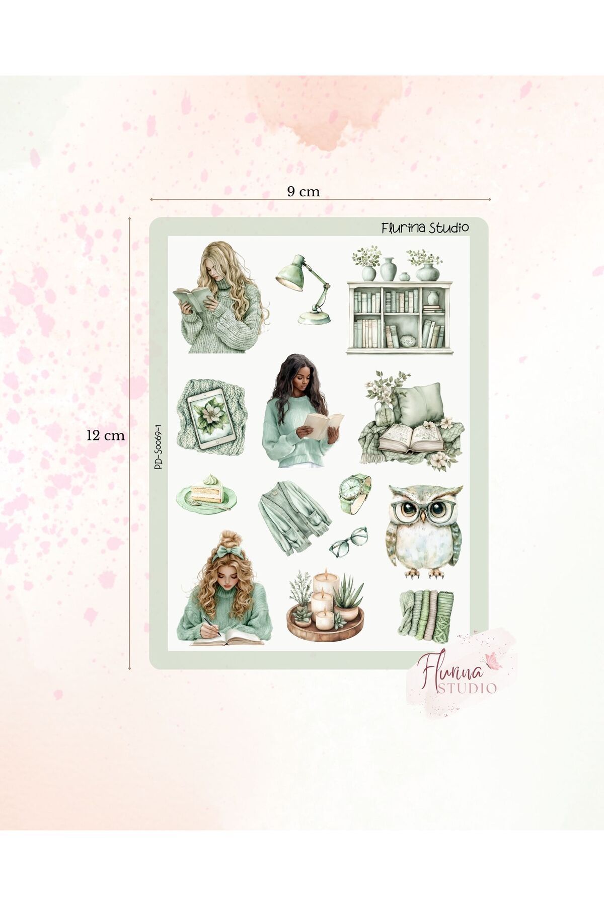 Flurina Studio Green Planning 2 Sayfa Şeffaf Sticker Seti