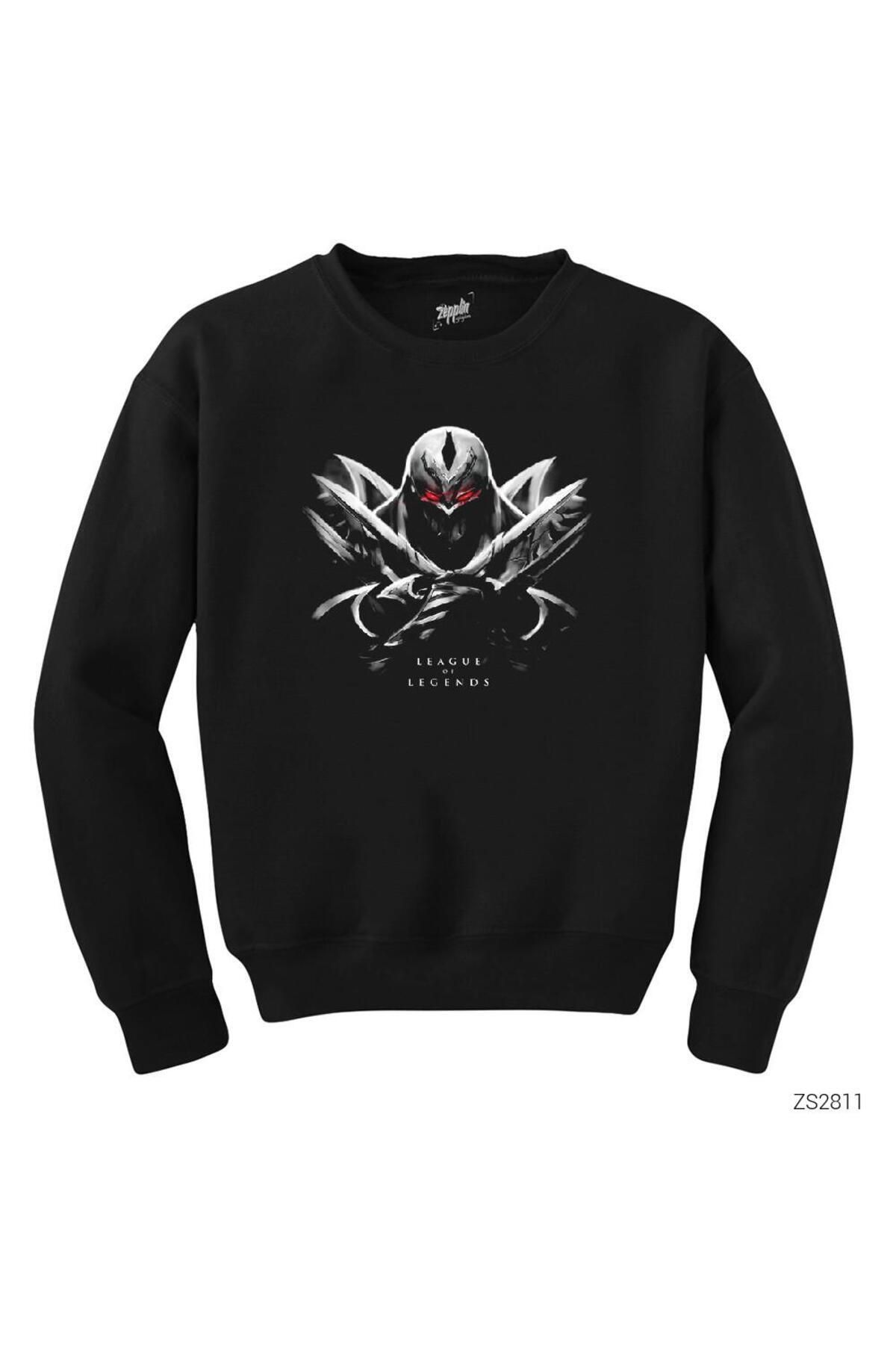 Pisa Art LoL Zed in Dark Siyah Sweatshirt