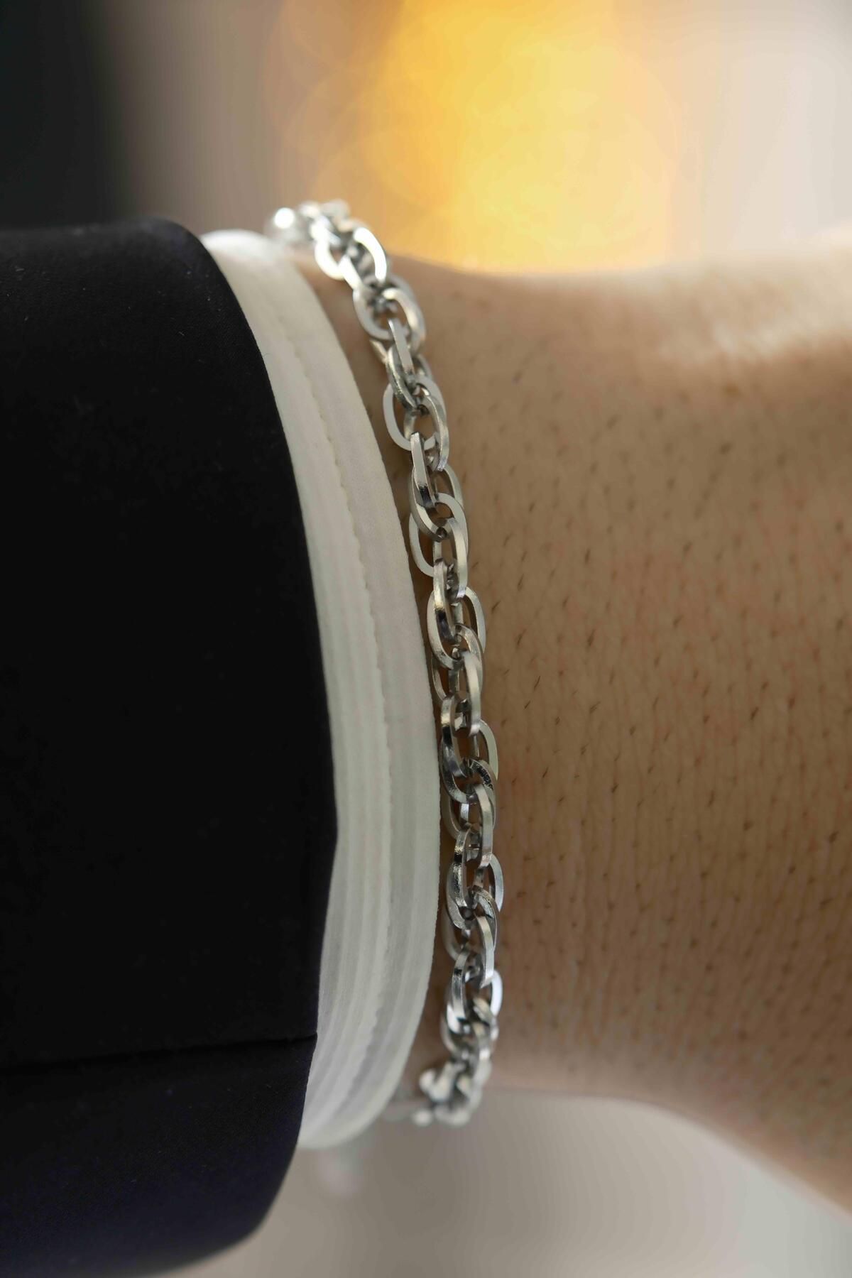 WATCHOFROYAL Core strength Chain Silver Çelik Bileklik