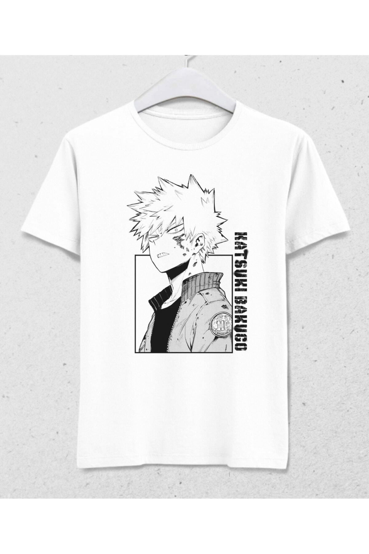 Pisa Art Katsuki Bakugo Erkek Beyaz Tişört