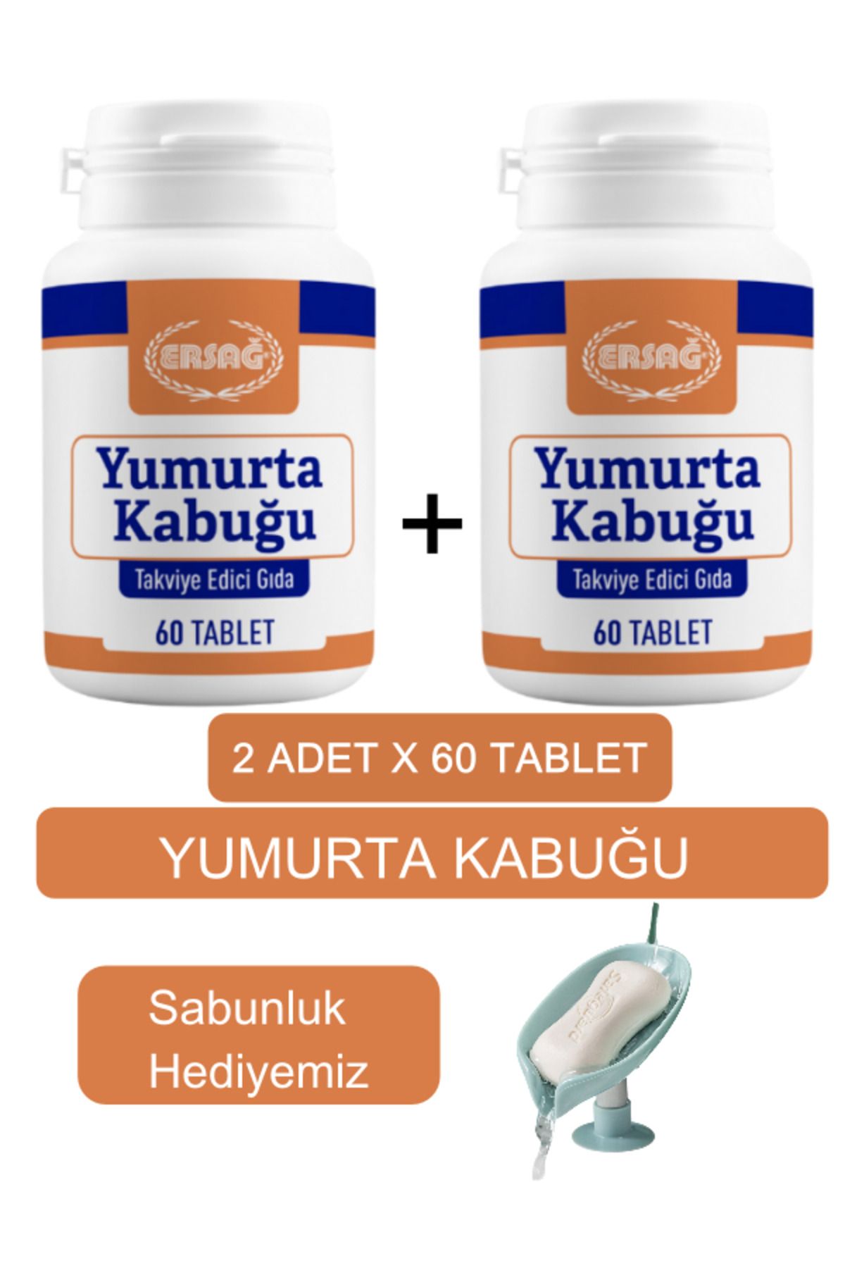 Ersağ Yumurta Kabuğu Takviye Edici Gıda 2 Kutu - Sabunluk 2068-3