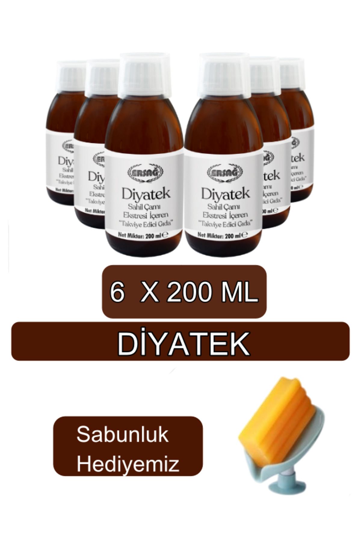 Ersağ Diyatek Sahil Çamı Ekstresi 6'lı Paket - Sabunluk Hediyemiz 4048-5