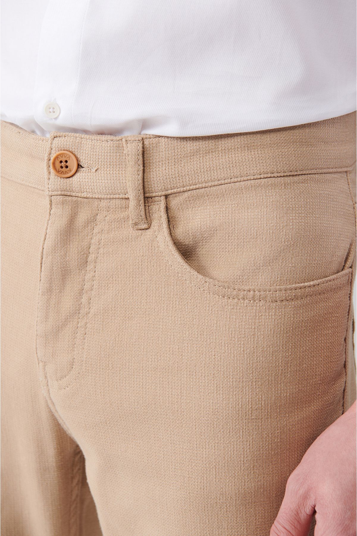 Avva-Mink Dobby Flexible 5-Taschen-Hose für Herren A31y3024 6