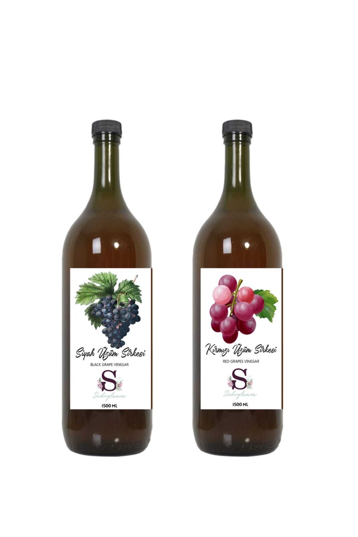 Süheylaana Doğal Siyah Üzüm Sirkesi 1500 Ml - Doğal Kırmızı Üzüm Sirkesi 1500 Ml