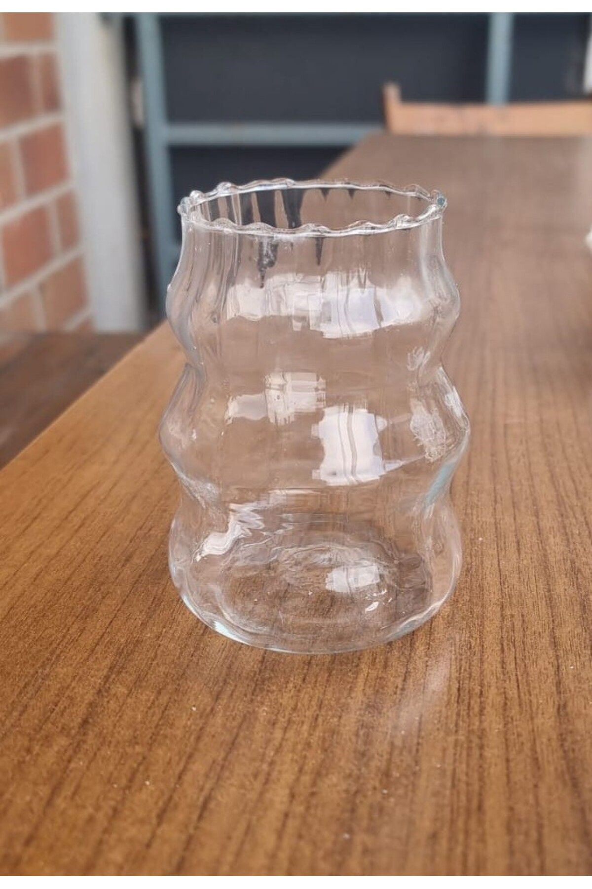 Yağmur ARDEN 500 ml Cam Sunum Bardağı – Dalga Desenli Model, Fenomen Tarz Su & Meşrubat Kokteyl Bardağı