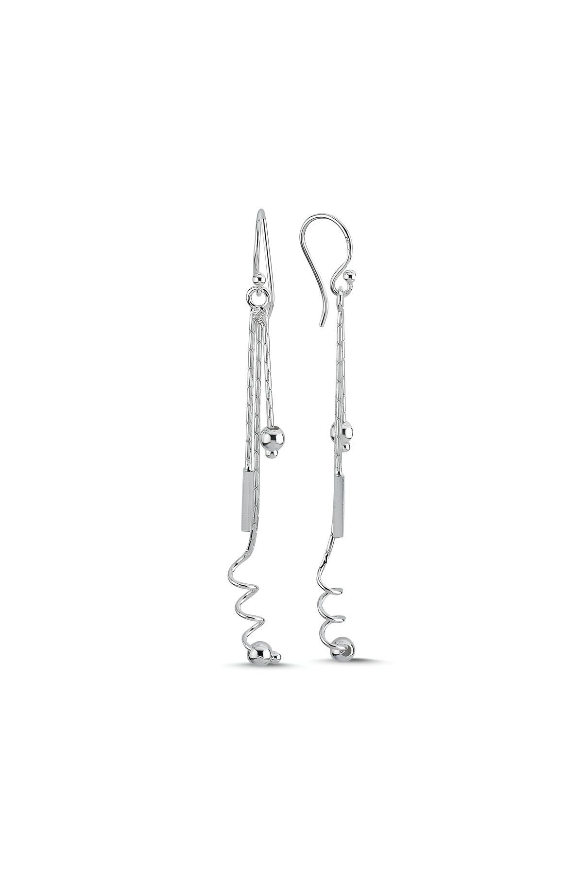 Janset S925 Ayar Sallantılı Mengeç Küpe - Gümüş Mengeç Küpe - Gümüş Küpe