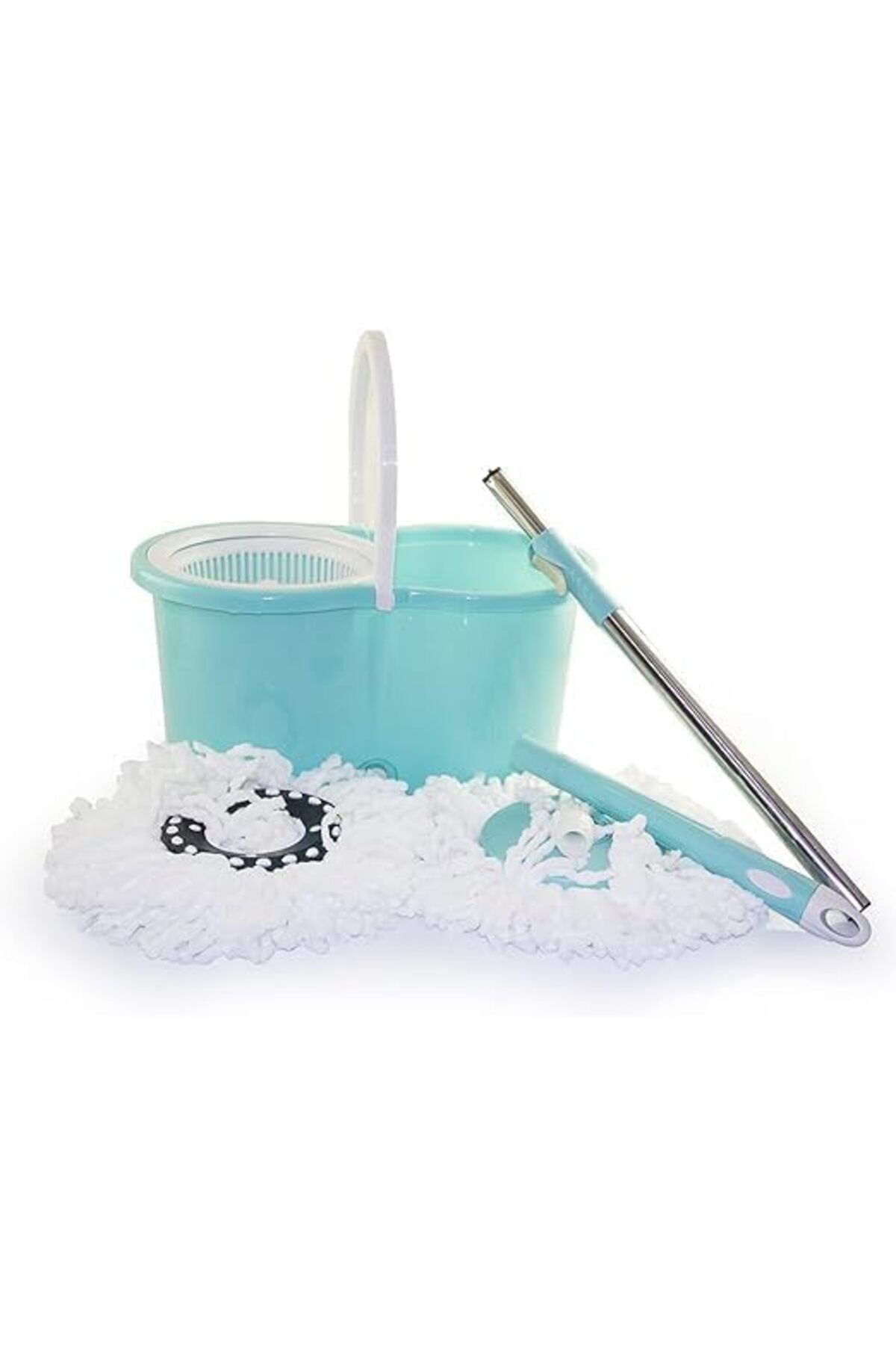 مجموعة تنظيف ممسحة ودلو دوار من (أزرق)